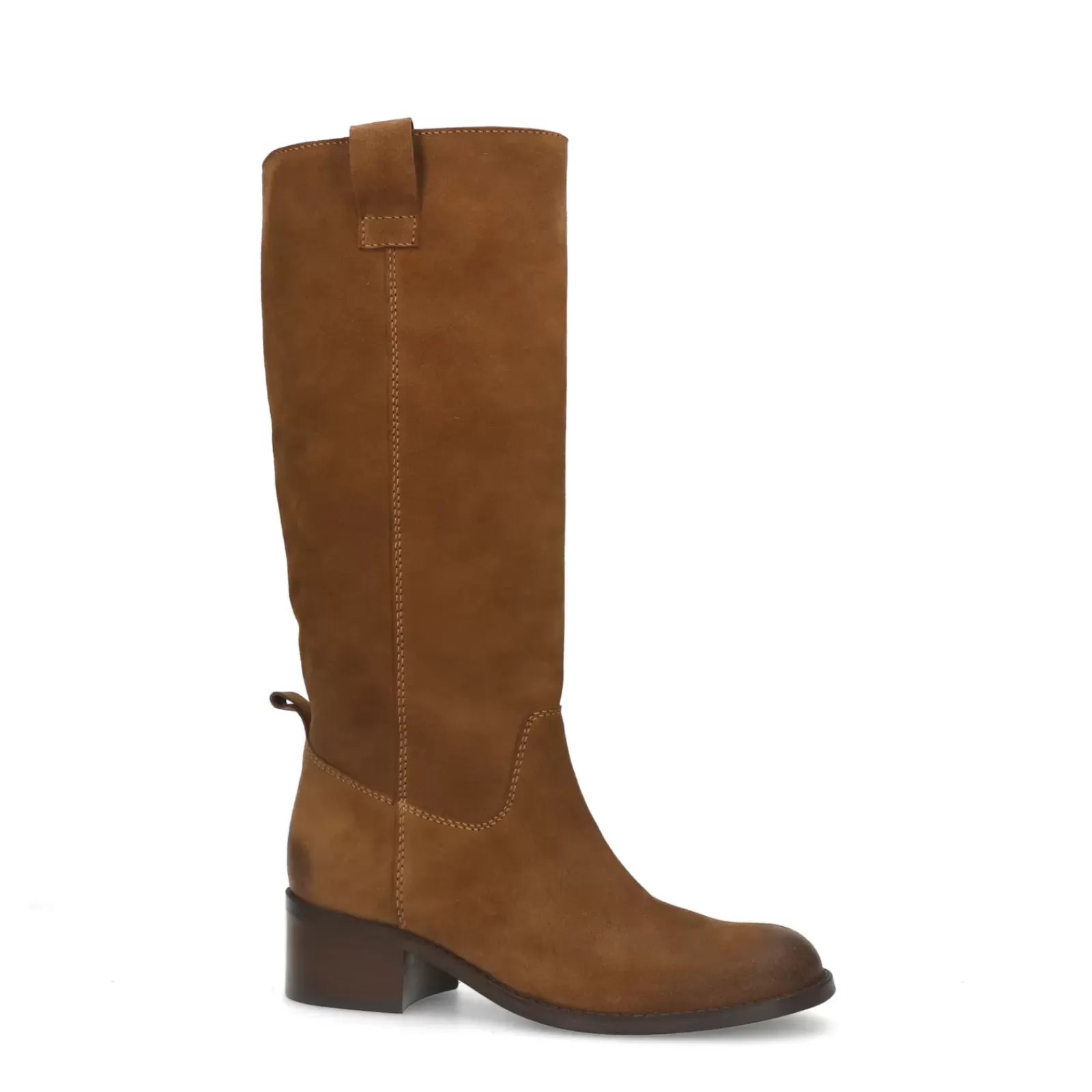 Femmes Sacha Bottines<Bottes Hautes A Talon En Daim - Marron