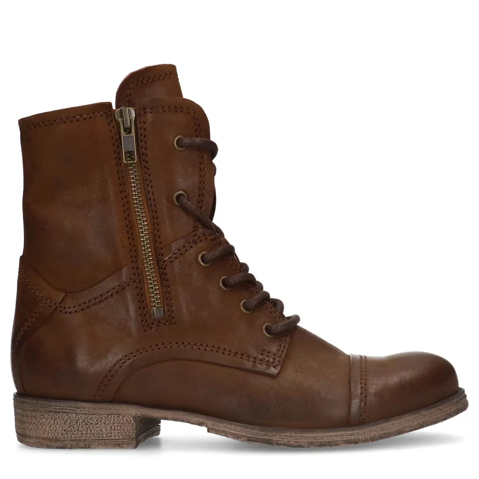 Femmes Sacha Bottines<Bottines A Lacets En Cuir - Marron