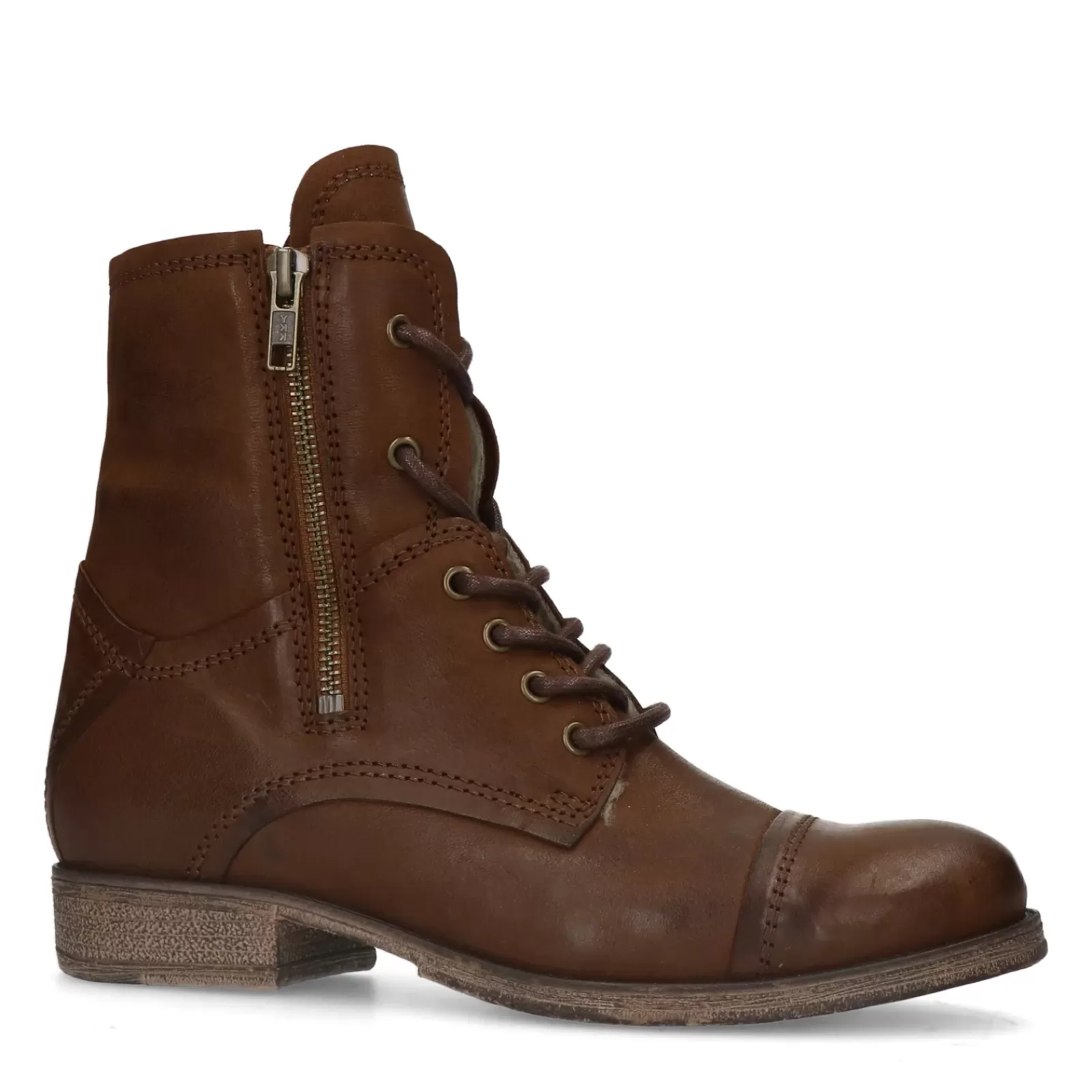 Femmes Sacha Bottines<Bottines A Lacets En Cuir - Marron