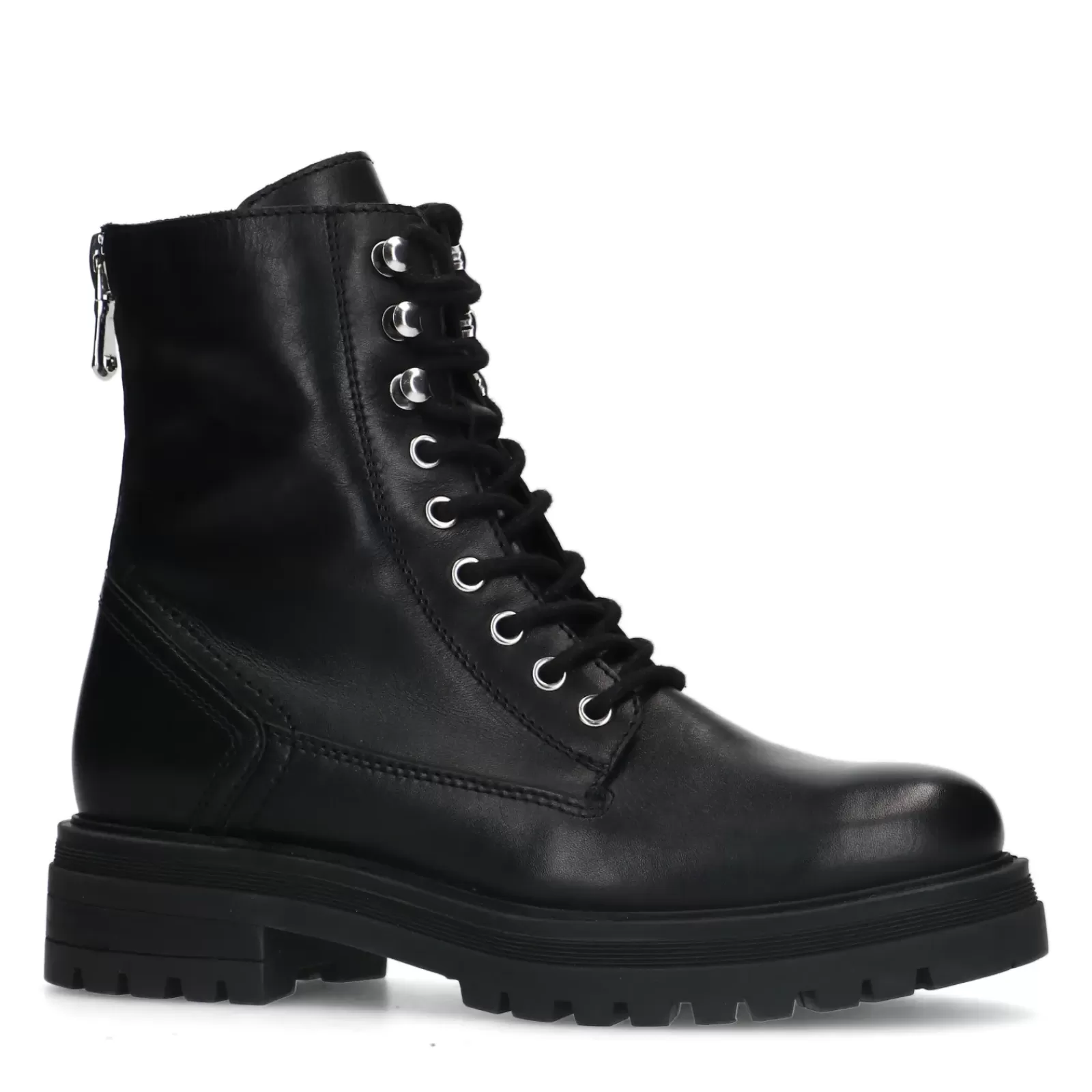 Femmes Sacha Bottines<Bottines A Lacets En Cuir - Noir