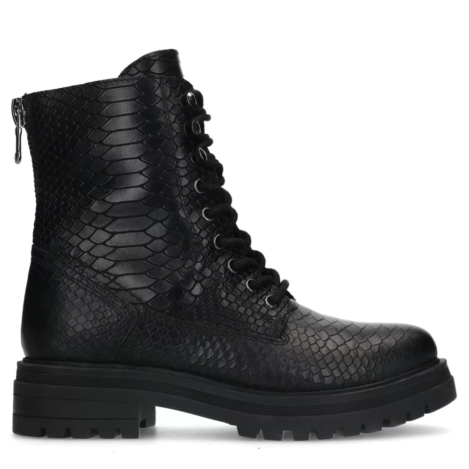 Femmes Sacha Bottines<Bottines A Lacets En Cuir - Noir