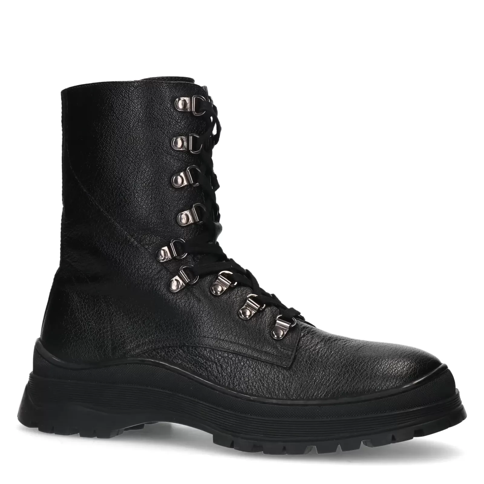 Hommes Sacha Bottes<Bottines A Lacets Hautes En Cuir - Noir