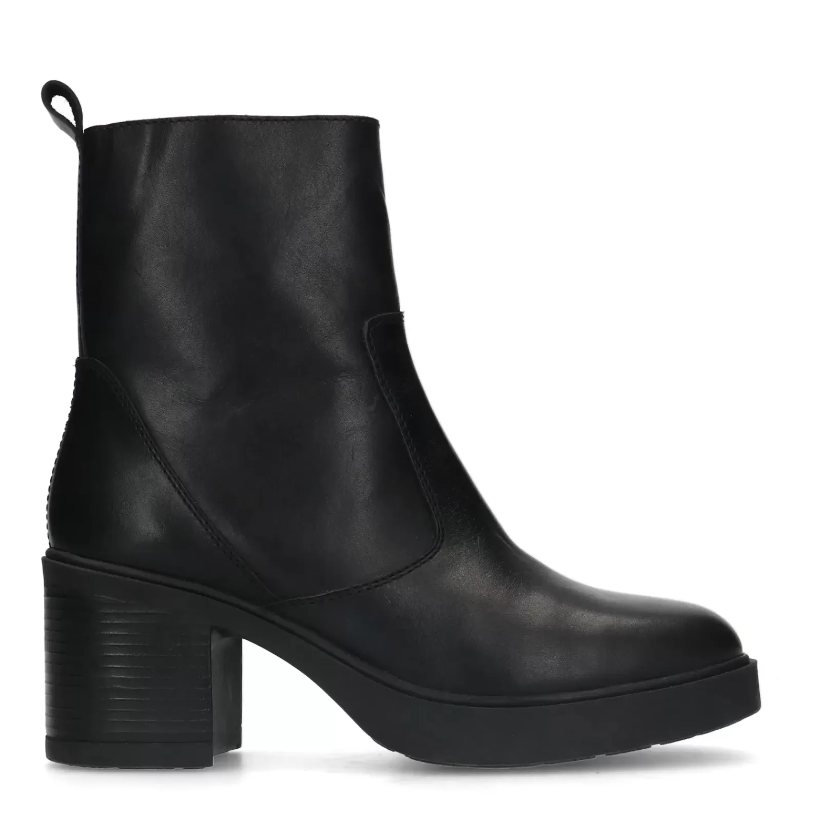 Femmes Sacha Bottines<Bottines Cuir A Talon - Noir