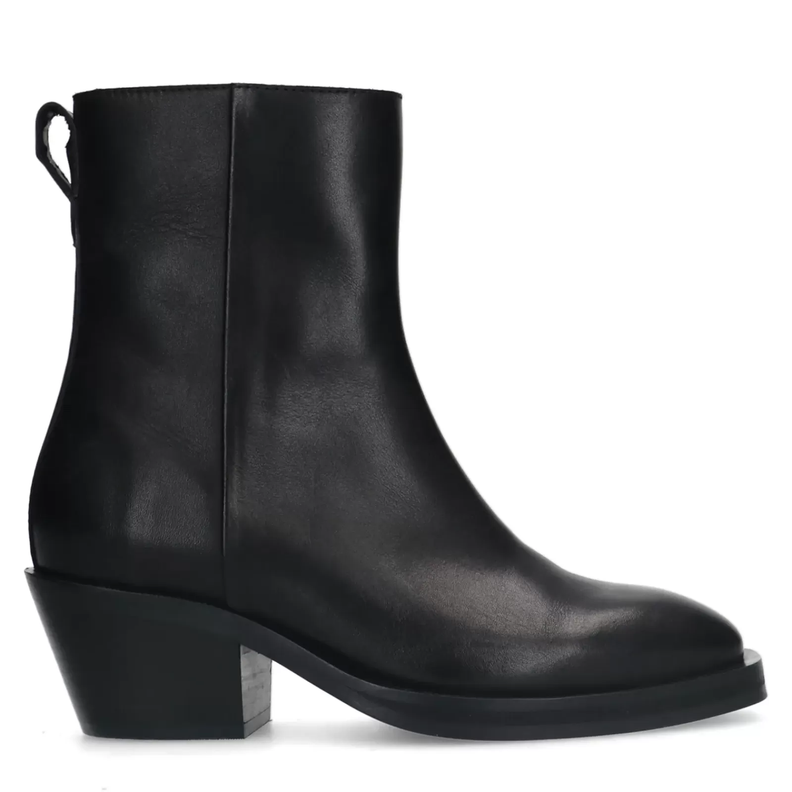 Femmes Sacha Bottines<Bottines Cuir A Talon - Noir