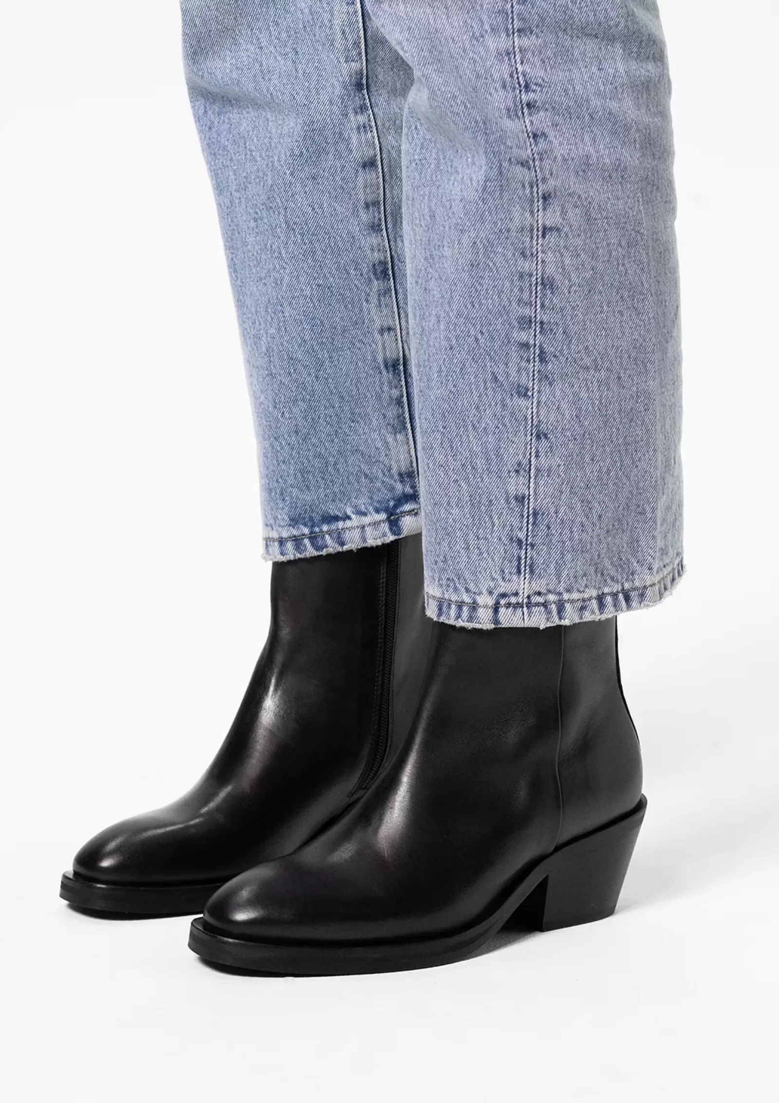 Femmes Sacha Bottines<Bottines Cuir A Talon - Noir