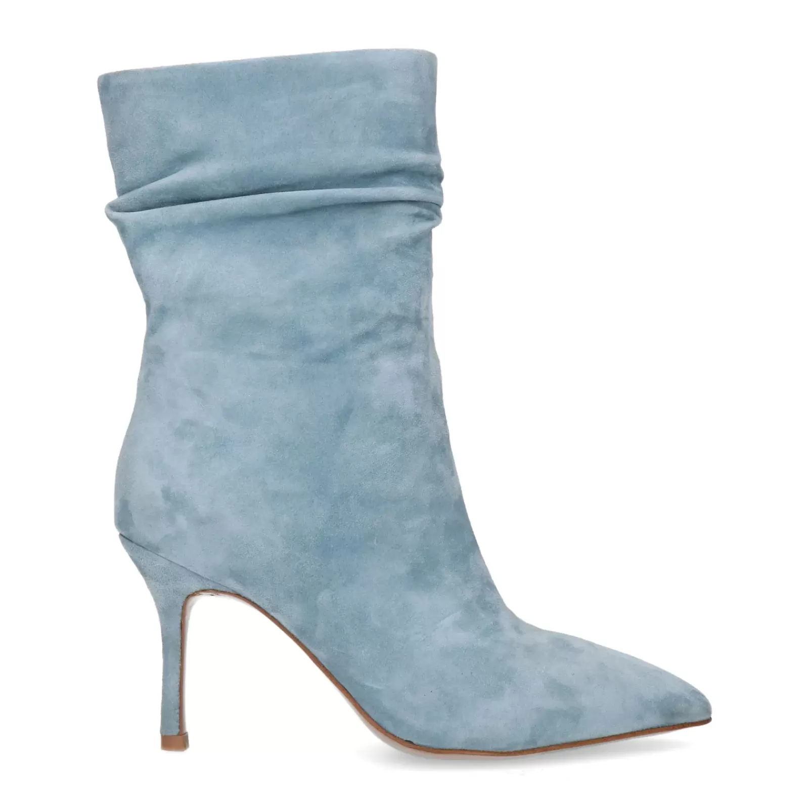 Femmes Sacha Bottines<Bottines Daim A Talon Aiguille - Bleu Clair