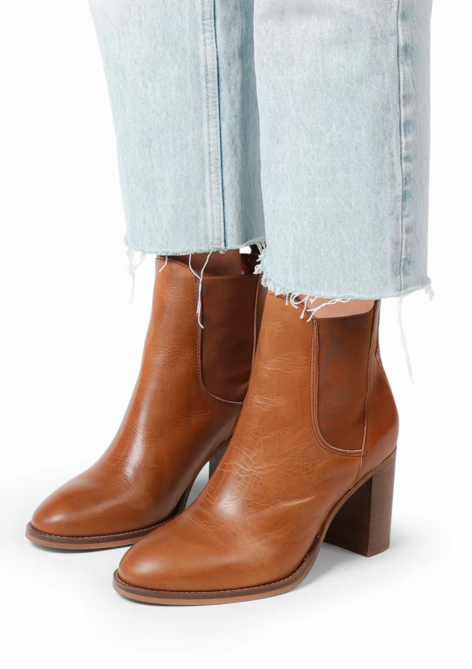 Femmes Sacha Bottines<Bottines En Cuir A Talon - Marron