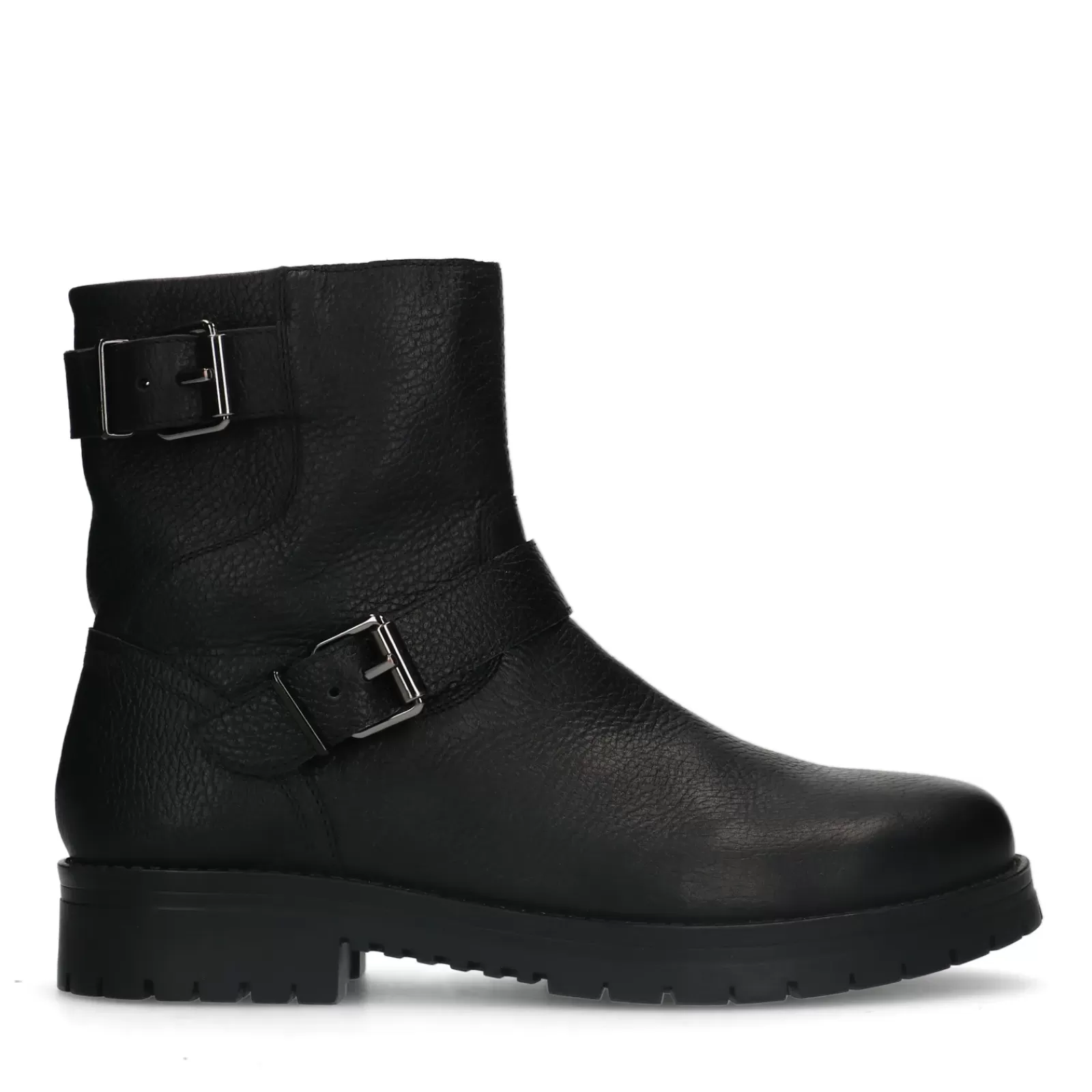 Hommes Sacha Bottes<Bottines En Cuir Avec Boucles - Noir