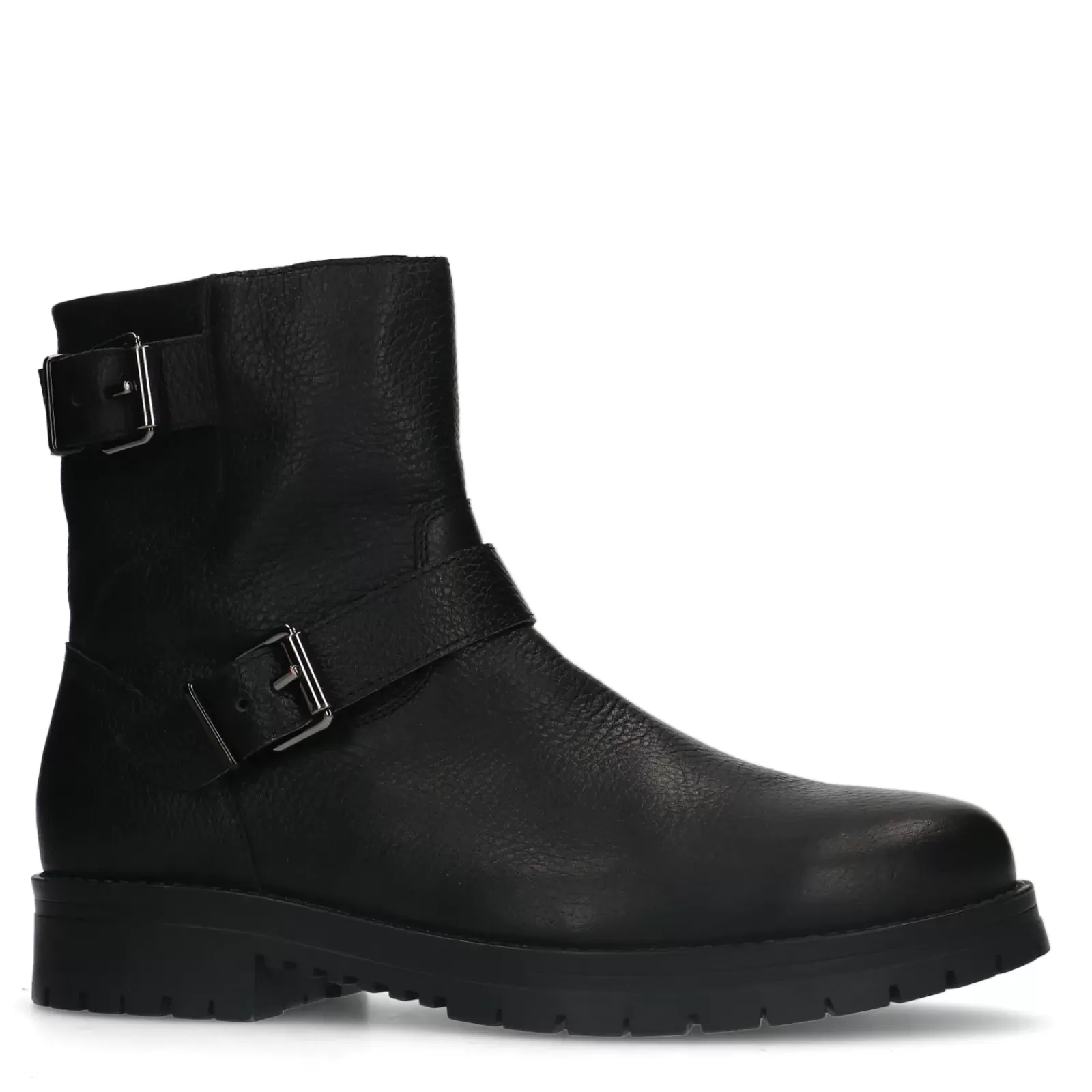 Hommes Sacha Bottes<Bottines En Cuir Avec Boucles - Noir