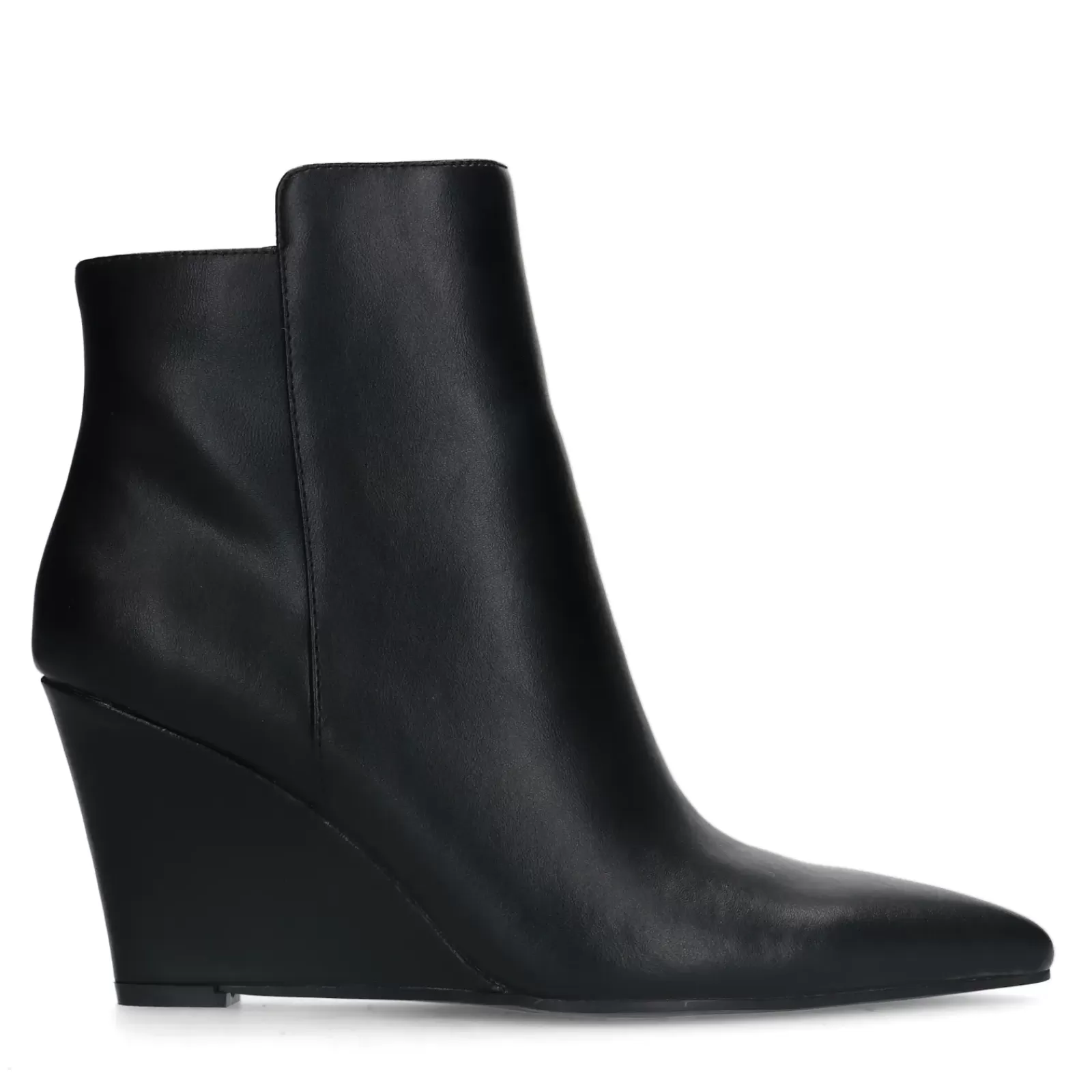 Femmes Sacha Bottines<Bottines En Cuir Avec Talon Compense - Noir