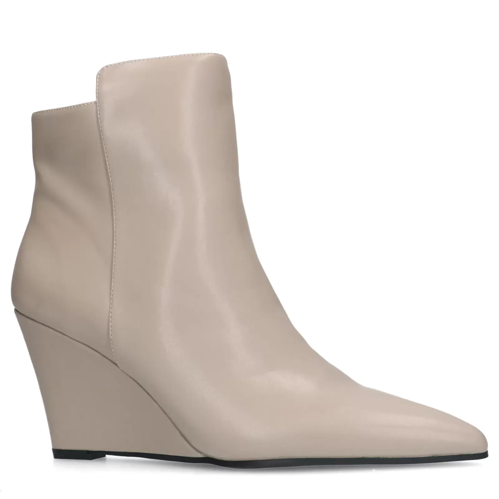 Femmes Sacha Bottines<Bottines En Cuir Avec Talon Compense - Taupe