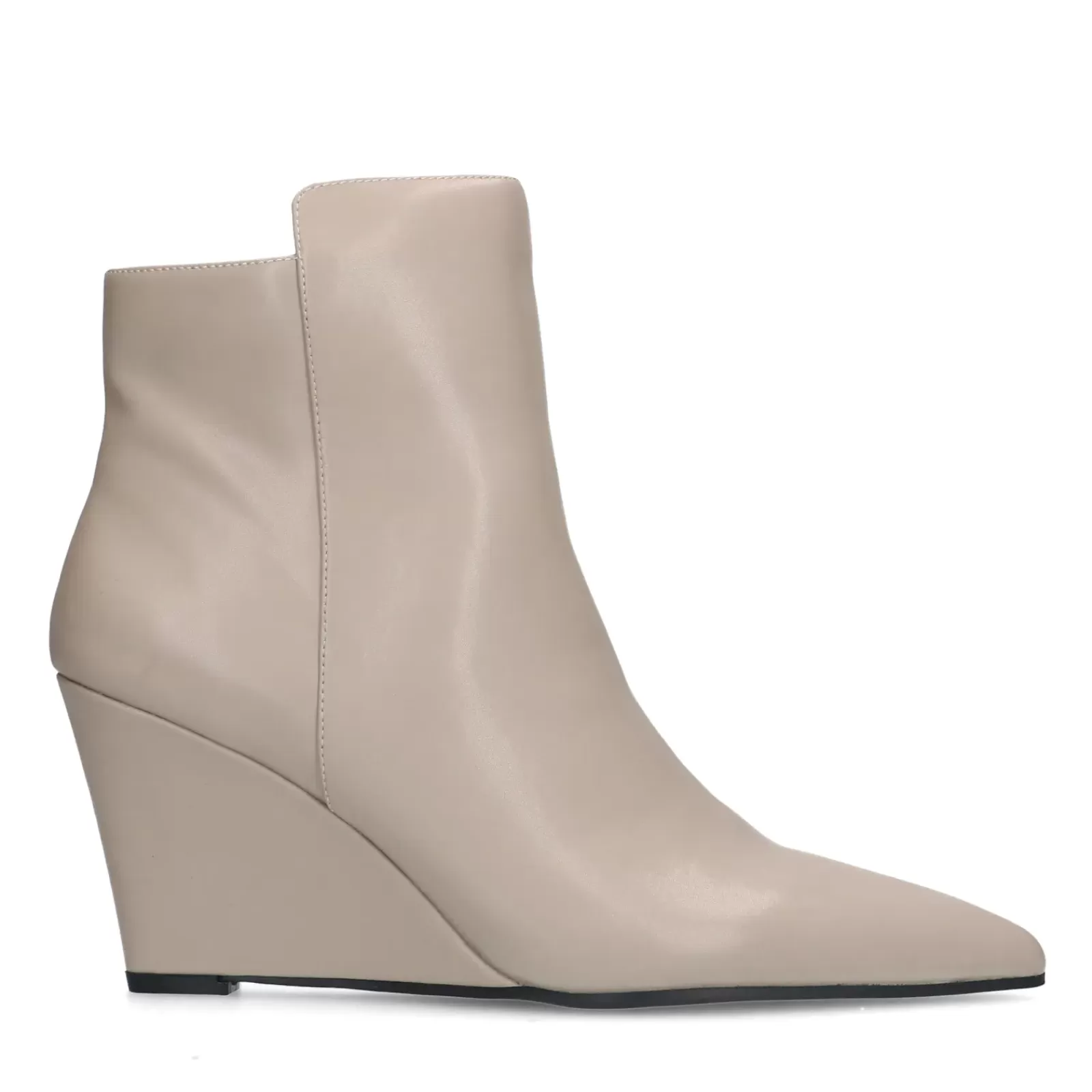 Femmes Sacha Bottines<Bottines En Cuir Avec Talon Compense - Taupe