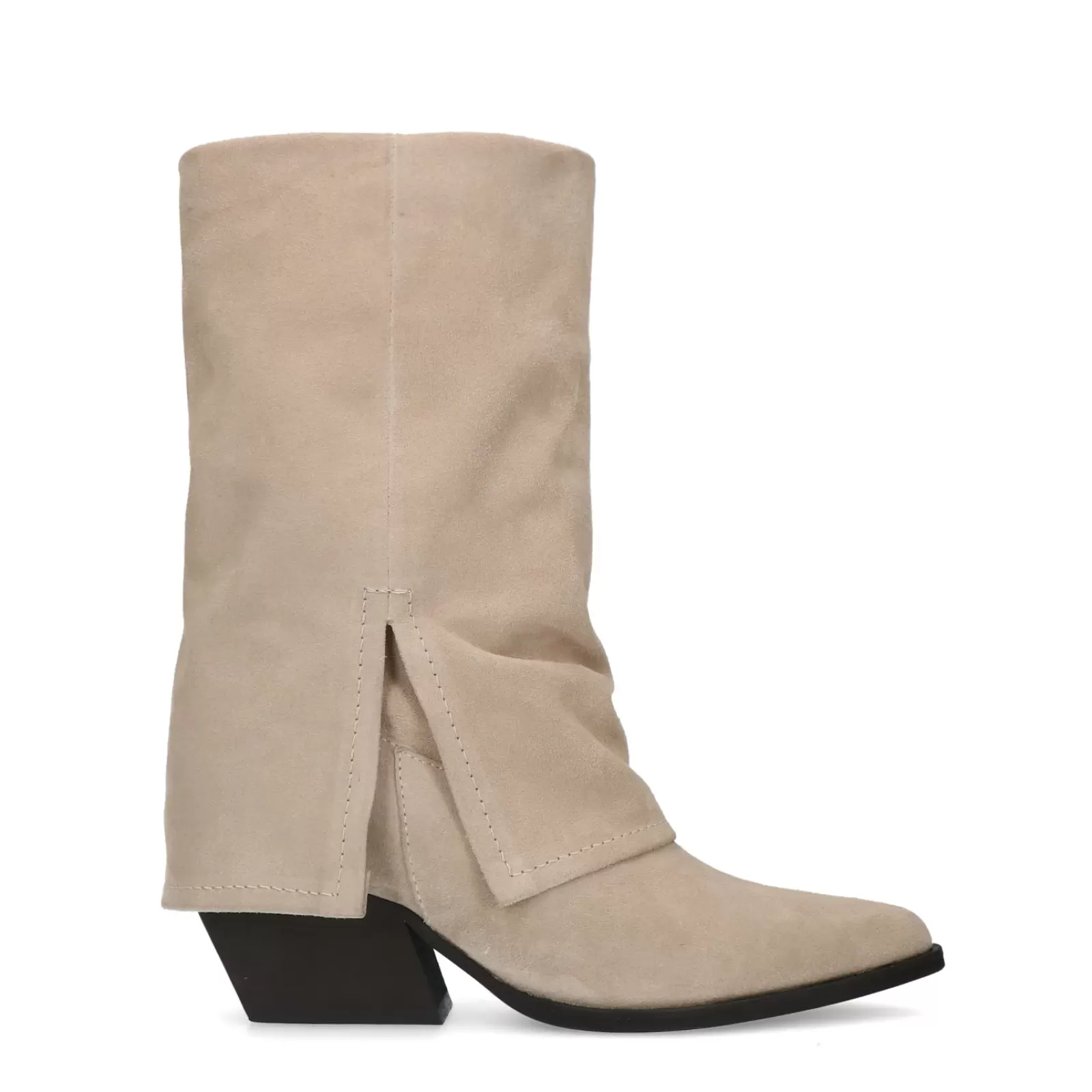 Femmes Sacha Bottines<Bottines En Daim Avec Rabat - Beige