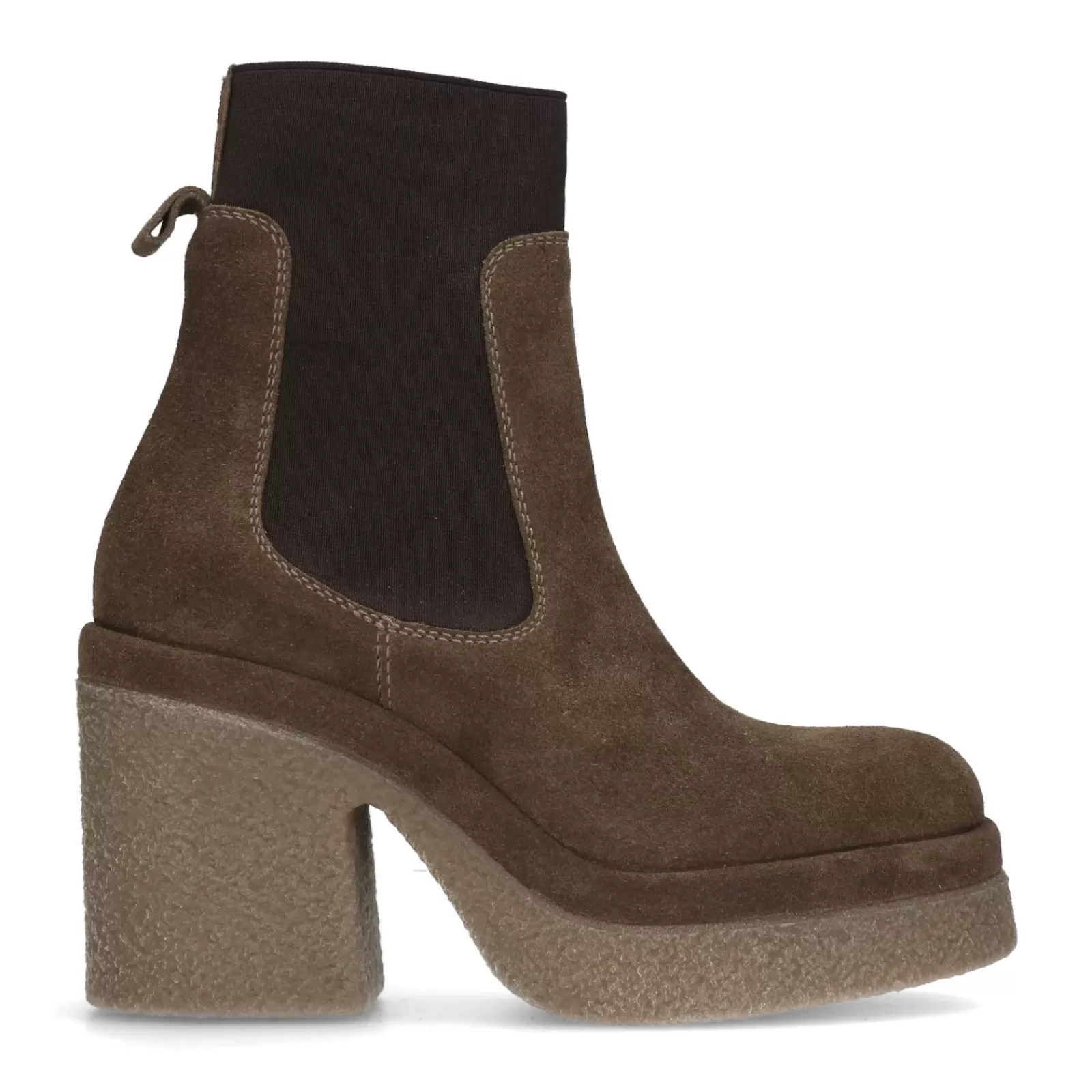 Femmes Sacha Bottines<Bottines En Daim Avec Semelle Plateforme - Marron