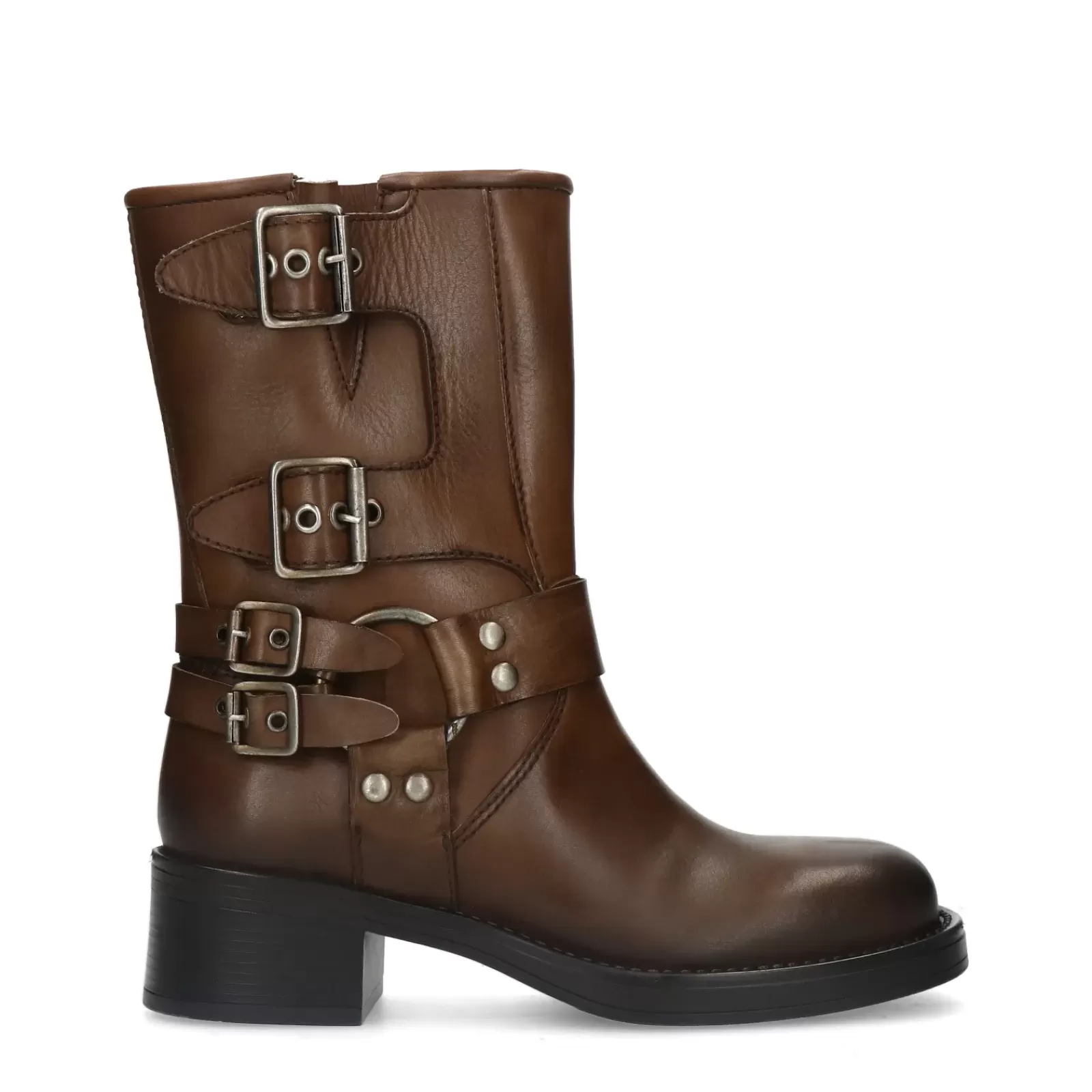 Femmes Sacha Bottines<Bottines Motardes A Boucles - Marron