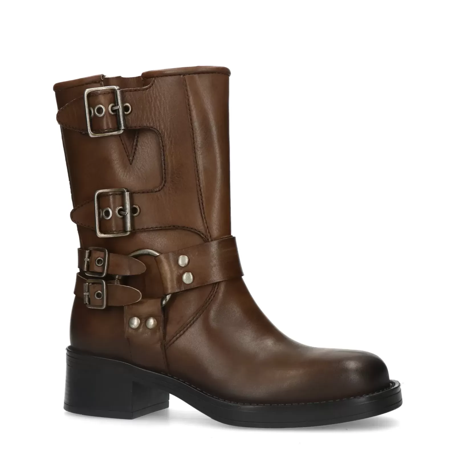 Femmes Sacha Bottines<Bottines Motardes A Boucles - Marron