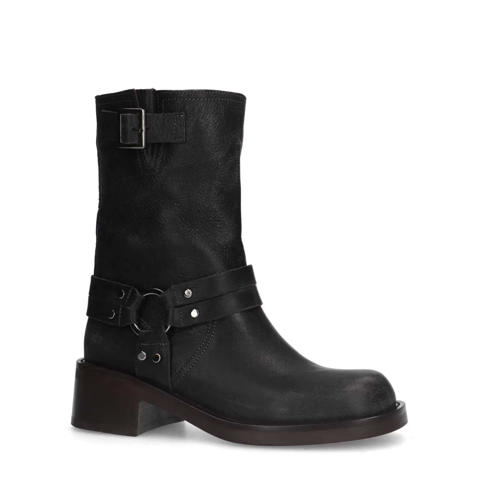 Femmes Sacha Bottines<Bottines Motardes Avec Details - Gris