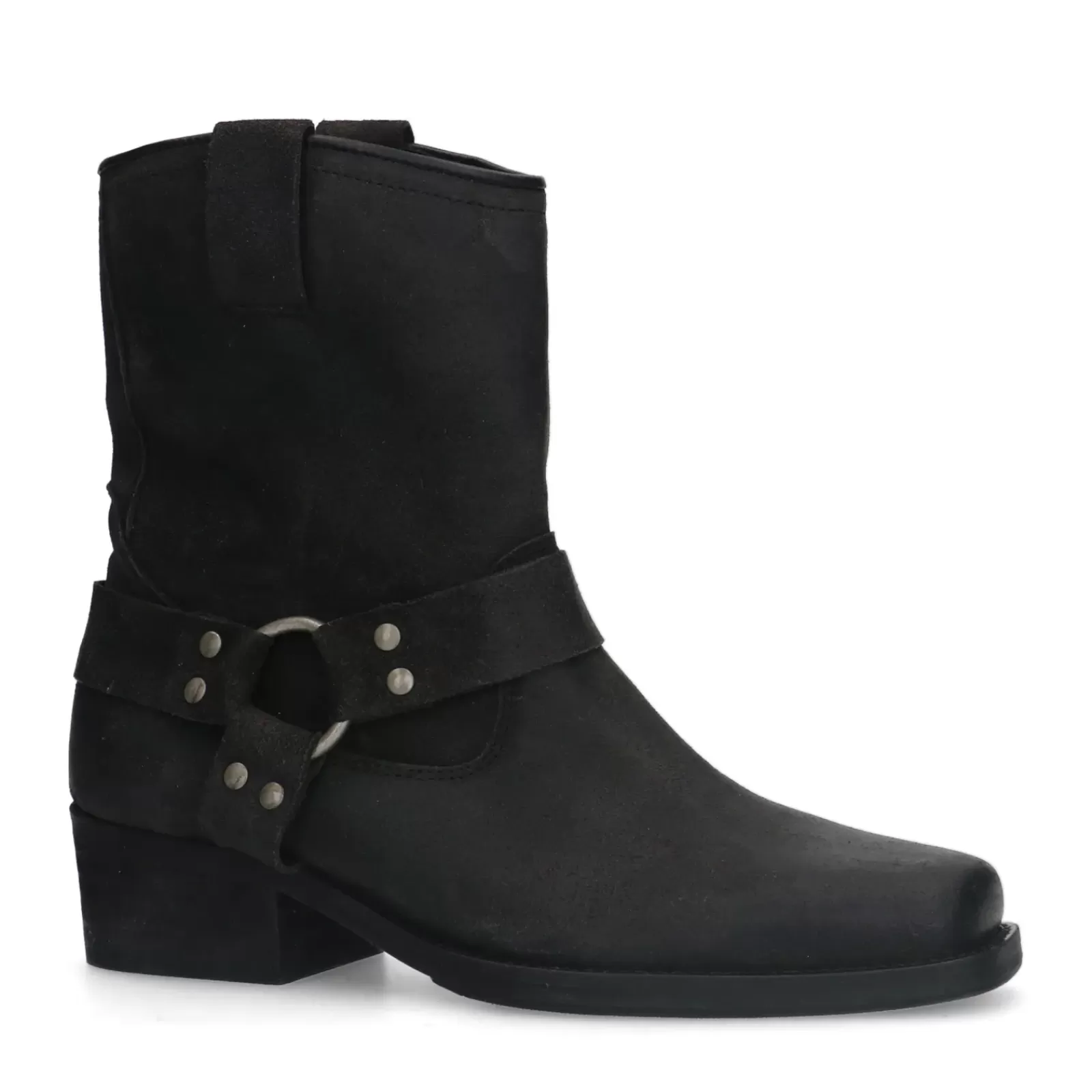 Femmes Sacha Bottines<Bottines Motardes En Daim - Noir