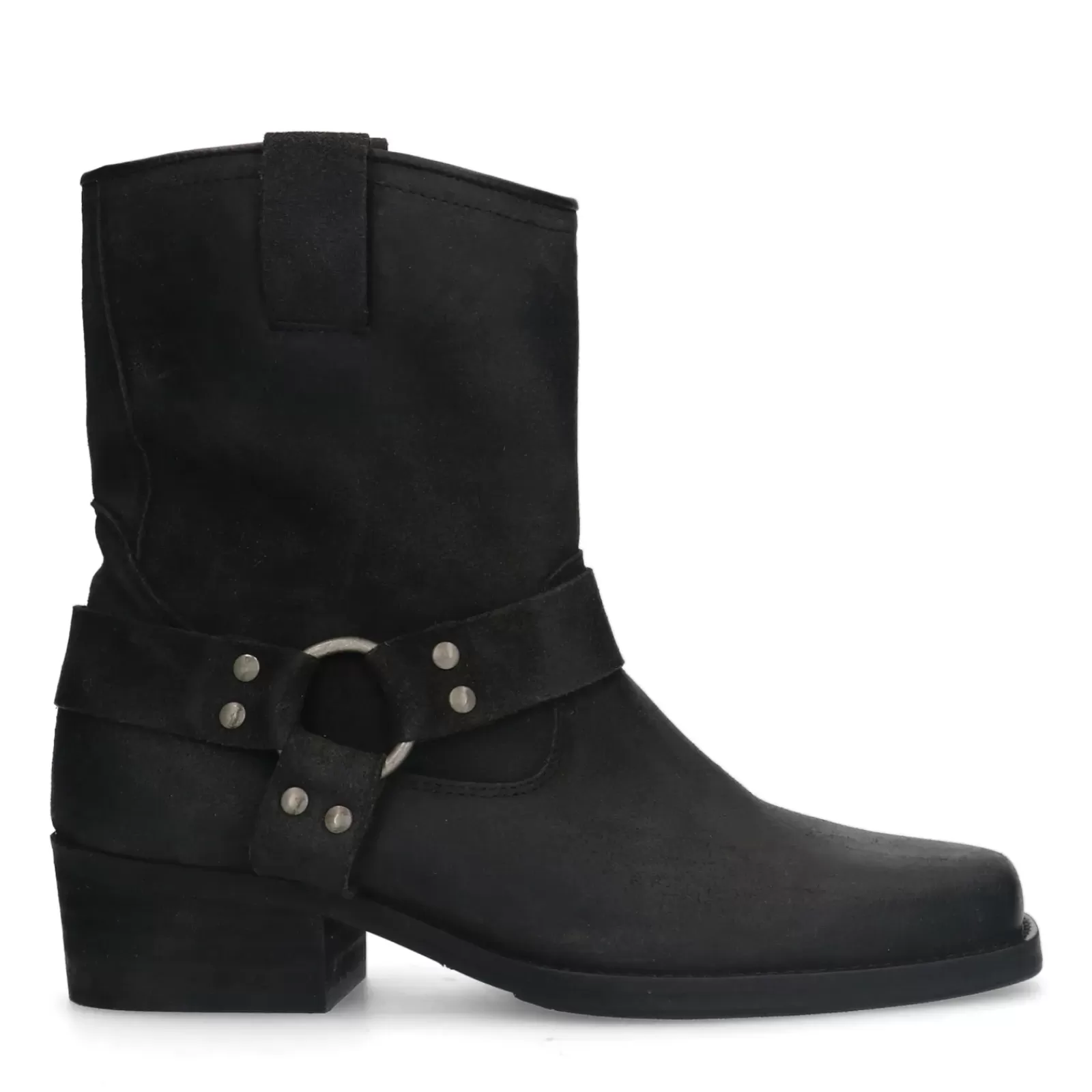 Femmes Sacha Bottines<Bottines Motardes En Daim - Noir