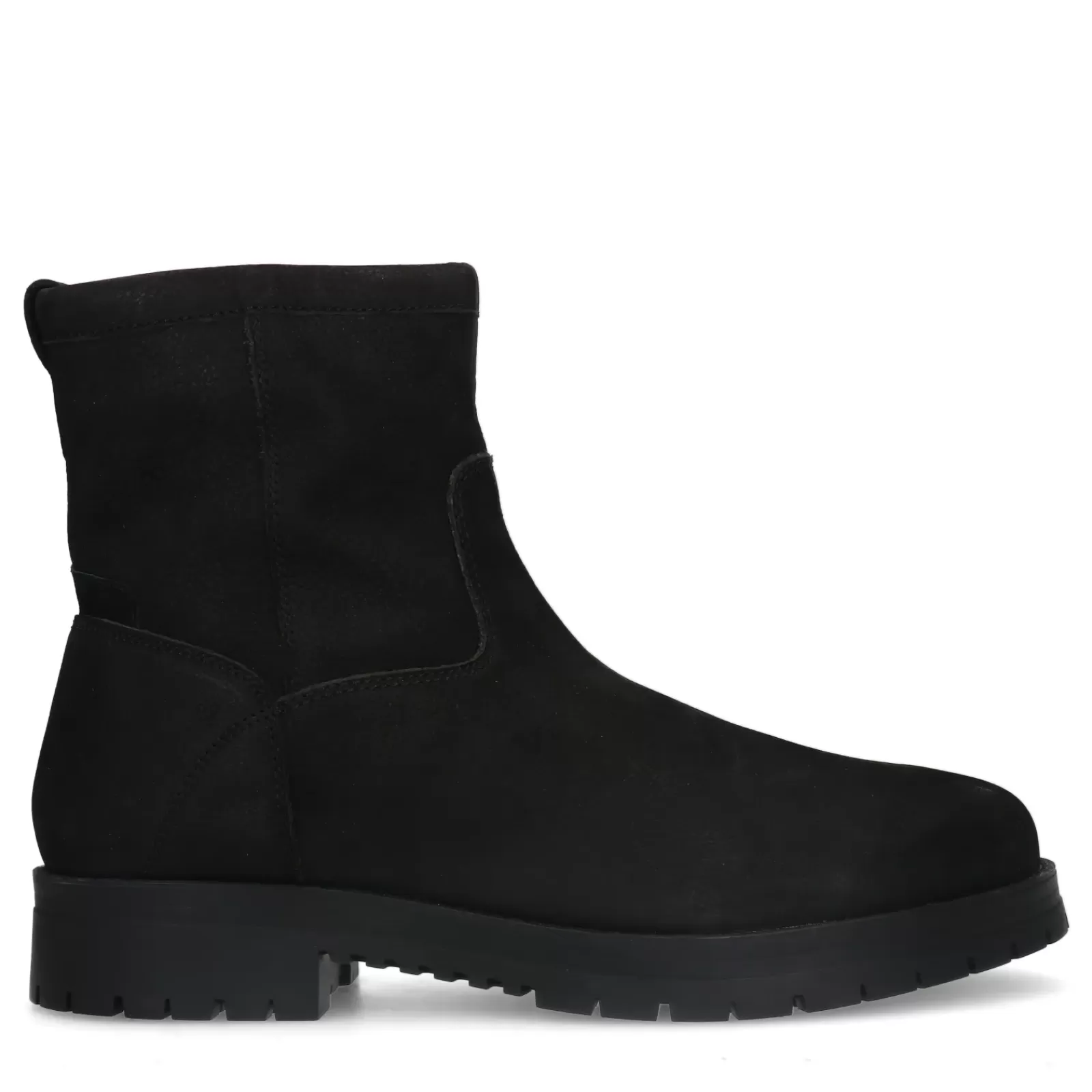 Hommes Sacha Bottes<Bottines Nubuck Avec Fausse Fourrure - Noir