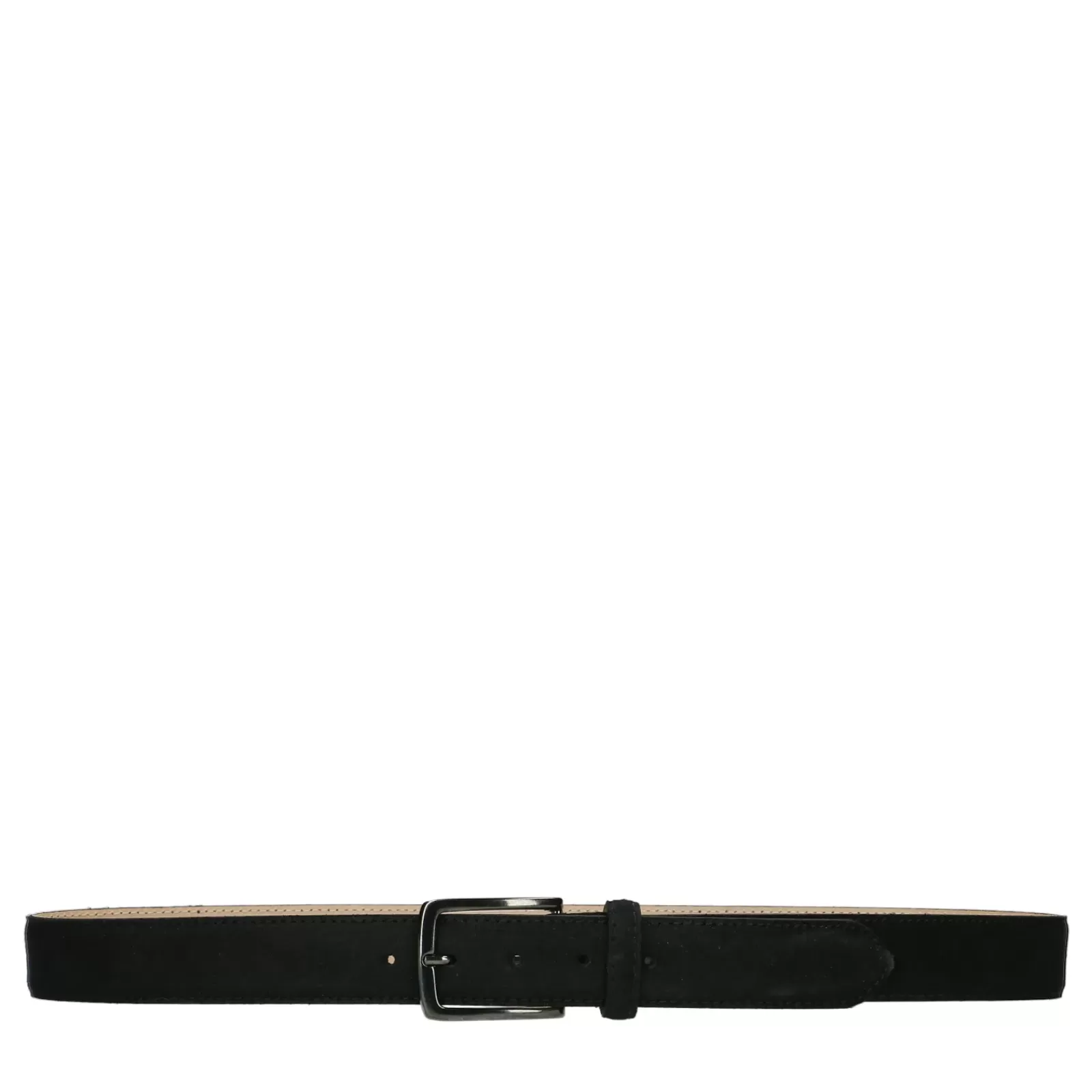 Hommes Sacha Accessoires<Ceinture En Daim Avec Boucle Argentee - Noir