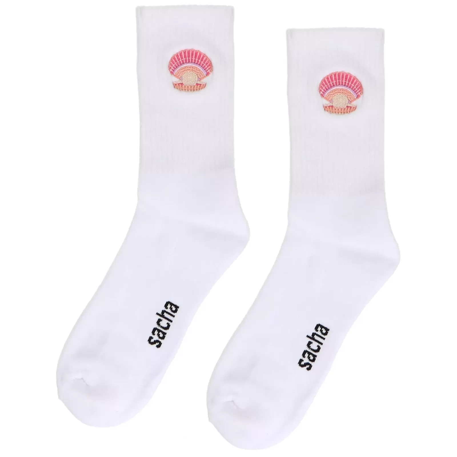 Femmes Sacha Collants Et Chaussettes<Chaussettes De Sport Avec Coquillage - Blanc