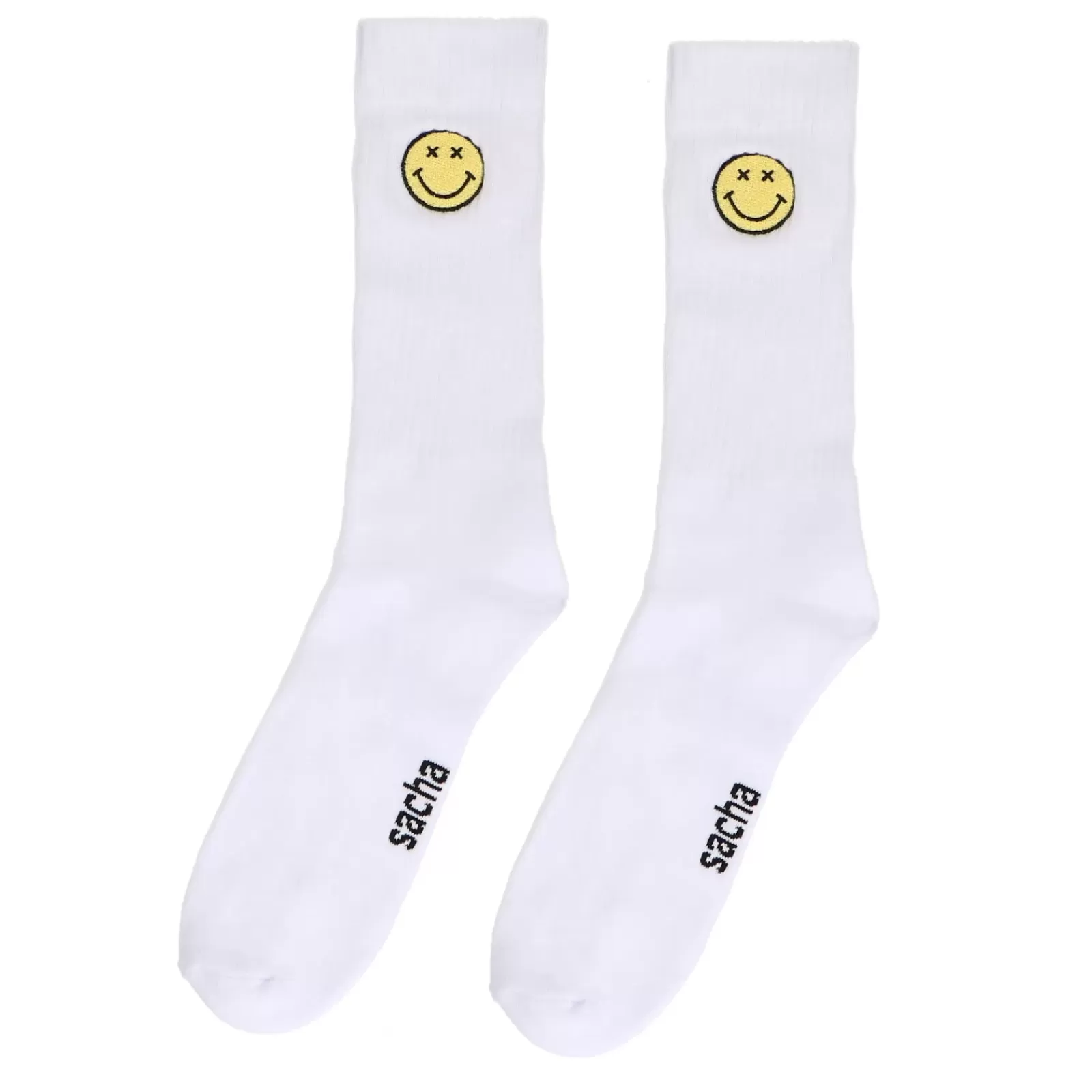 Hommes Sacha Accessoires<Chaussettes De Sport Avec Smiley - Blanc