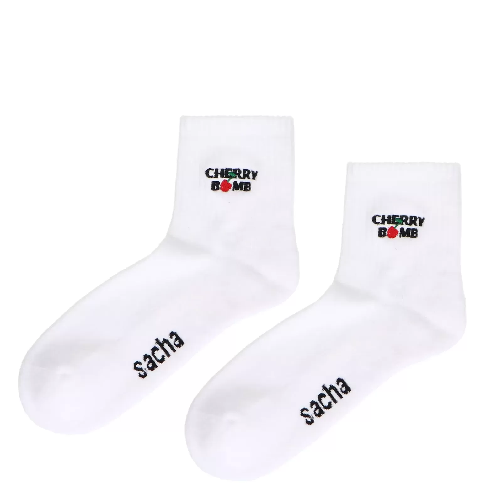 Femmes Sacha Collants Et Chaussettes<Chaussettes De Sport Avec Texte - Blanc