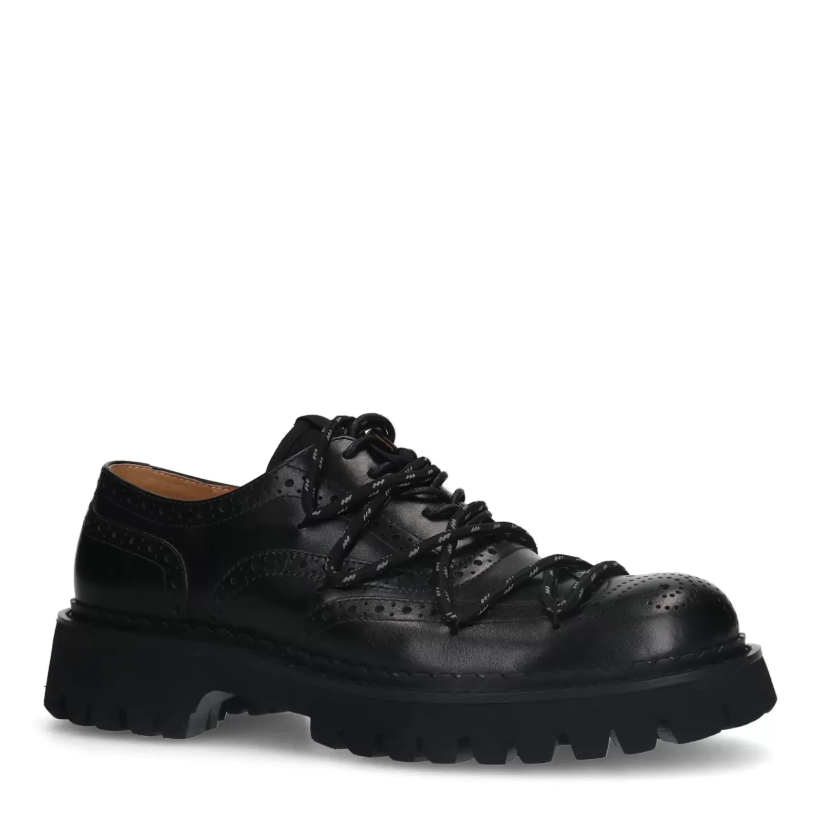 Hommes Sacha Chaussures À Lacets<Chaussures À Lacets Chunky En Cuir - Noir