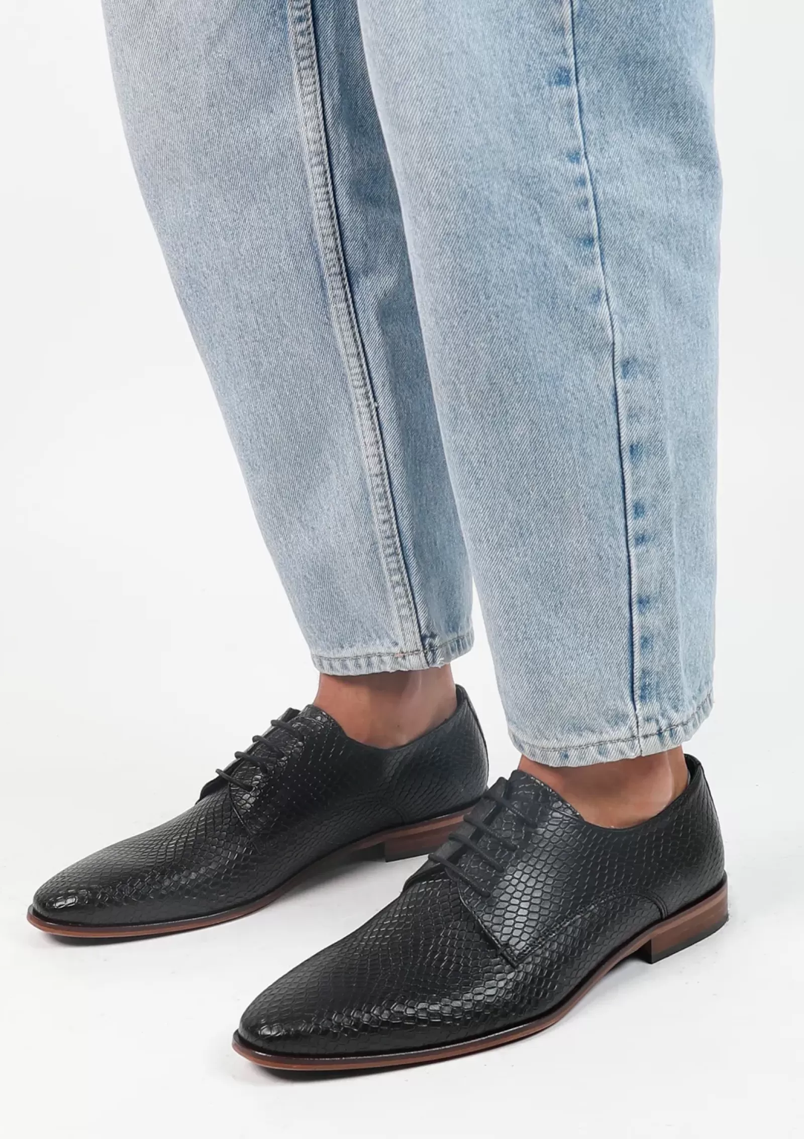 Hommes Sacha Chaussures À Lacets<Chaussures À Lacets En Cuir - Noir