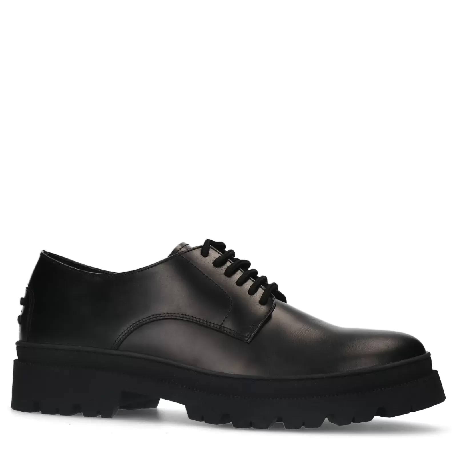 Hommes Sacha Chaussures À Lacets<Chaussures À Lacets En Cuir Avec Grosse Semelle - Noir