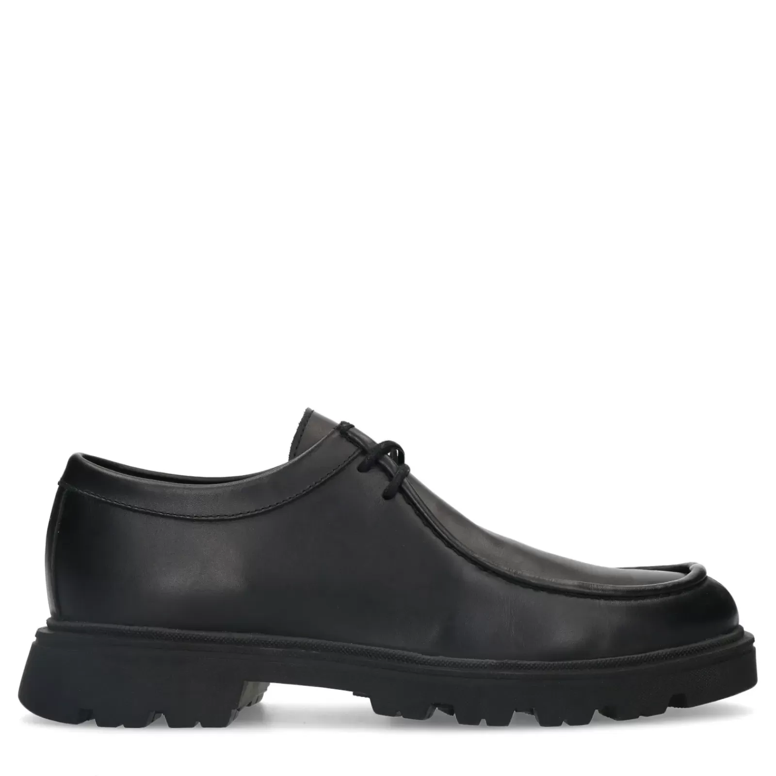 Hommes Sacha Chaussures À Lacets<Chaussures À Lacets En Cuir Avec Grosse Semelle - Noir