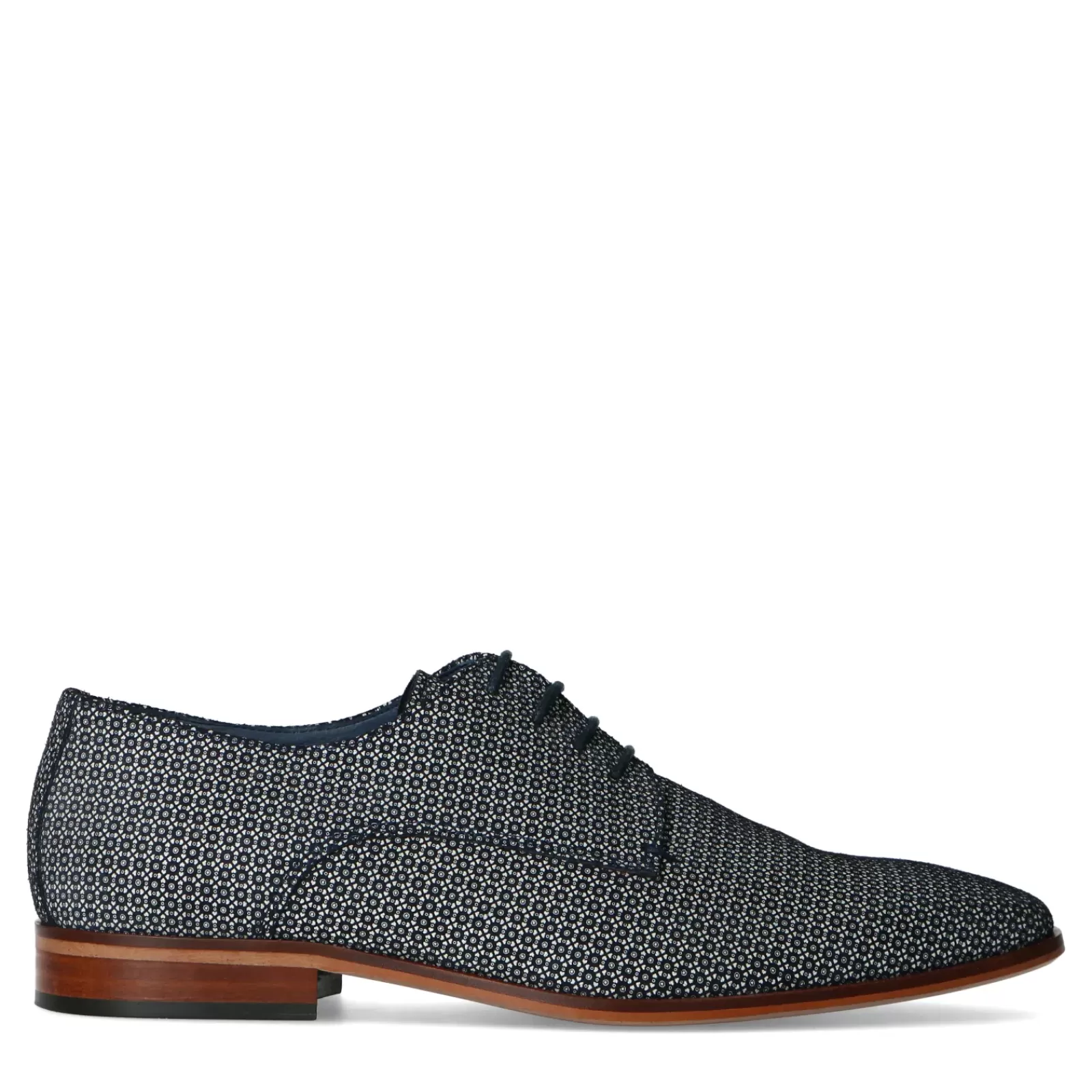 Hommes Sacha Chaussures À Lacets<Chaussures À Lacets En Cuir Avec Motif - Bleu