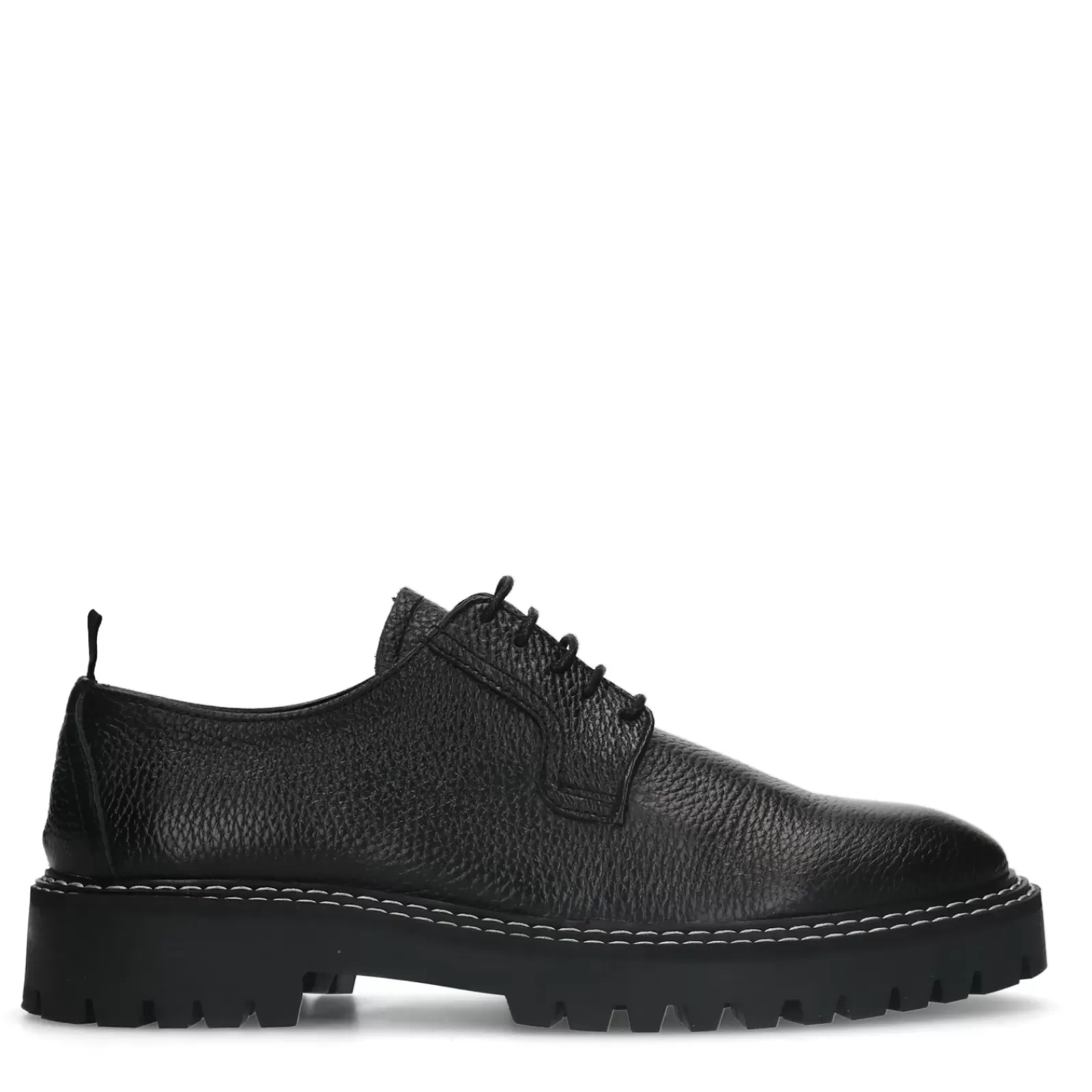 Hommes Sacha Chaussures À Lacets<Chaussures À Lacets En Cuir Avec Semelle Chunky - Noir