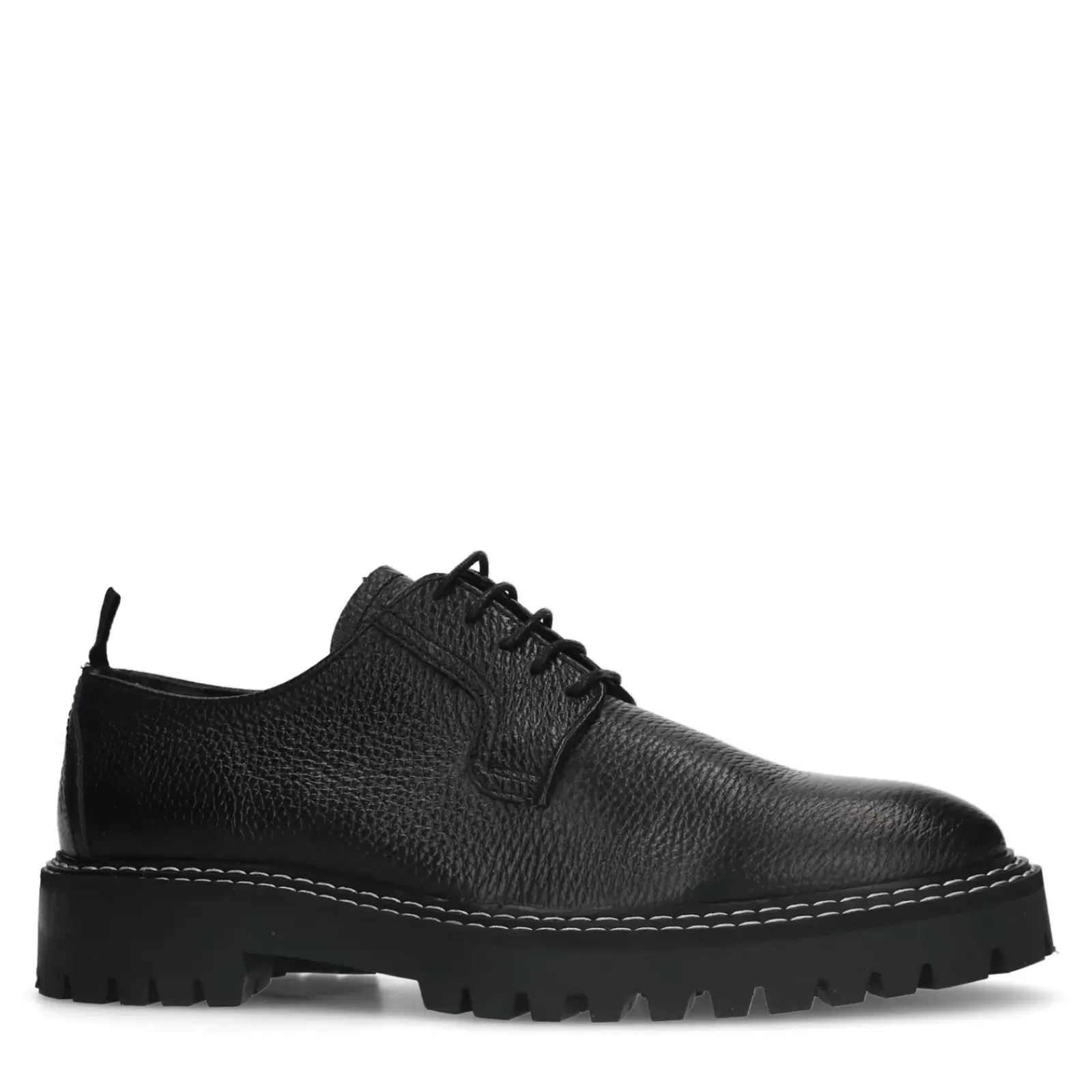 Hommes Sacha Chaussures À Lacets<Chaussures À Lacets En Cuir Avec Semelle Chunky - Noir