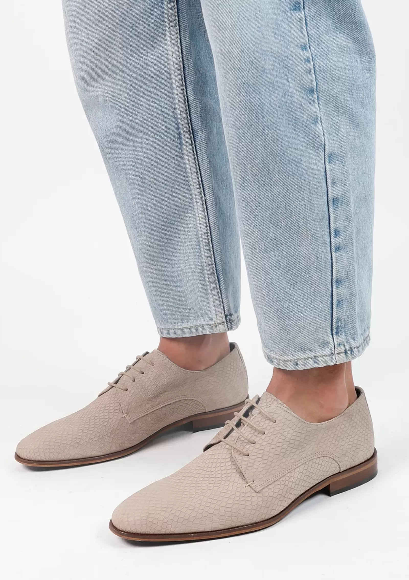 Hommes Sacha Chaussures À Lacets<Chaussures À Lacets En Daim - Beige