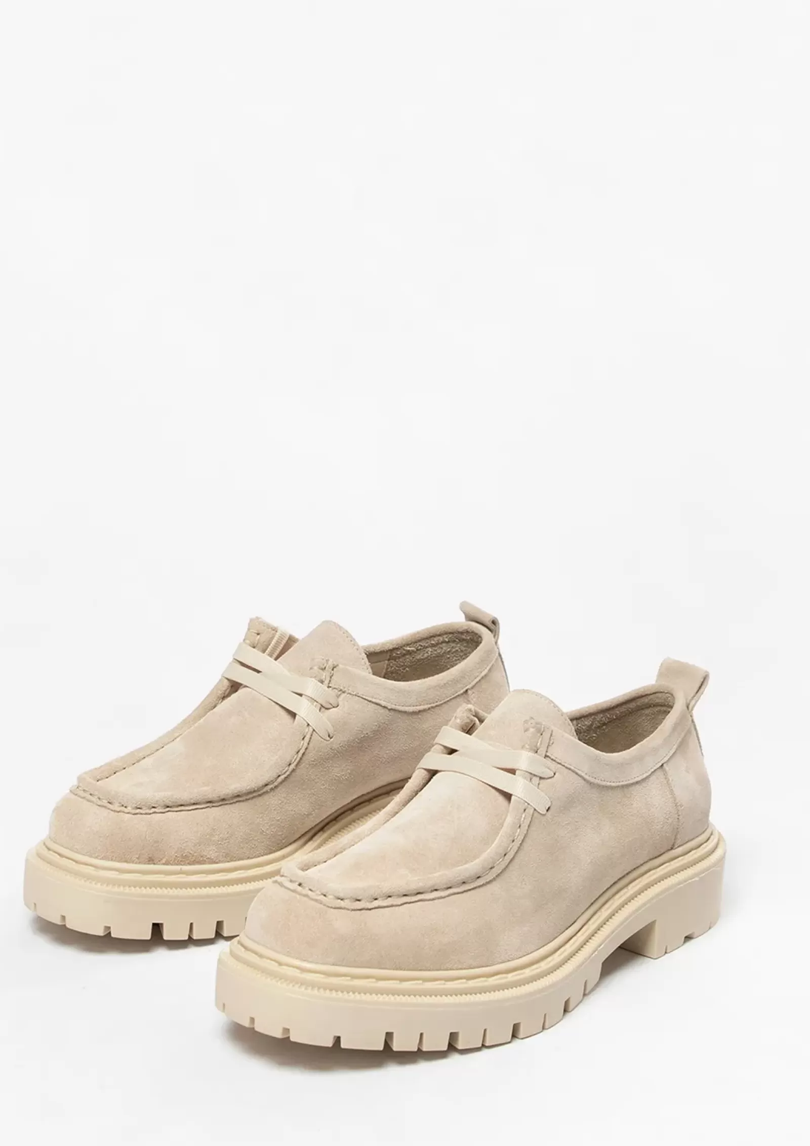 Femmes Sacha Chaussures À Lacets<Chaussures À Lacets En Daim - Beige