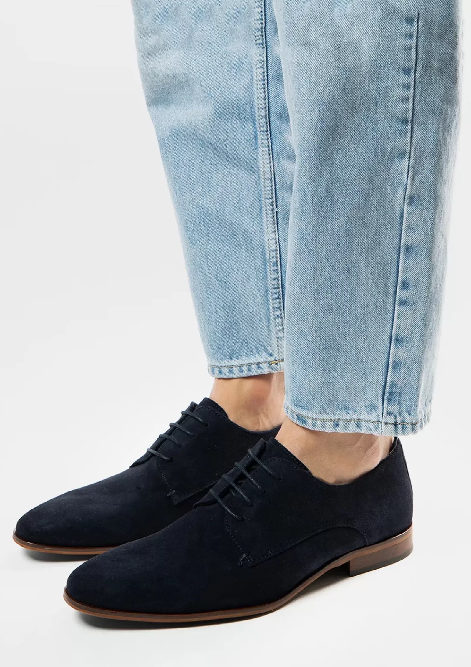 Hommes Sacha Chaussures À Lacets<Chaussures À Lacets En Daim - Bleu Fonce