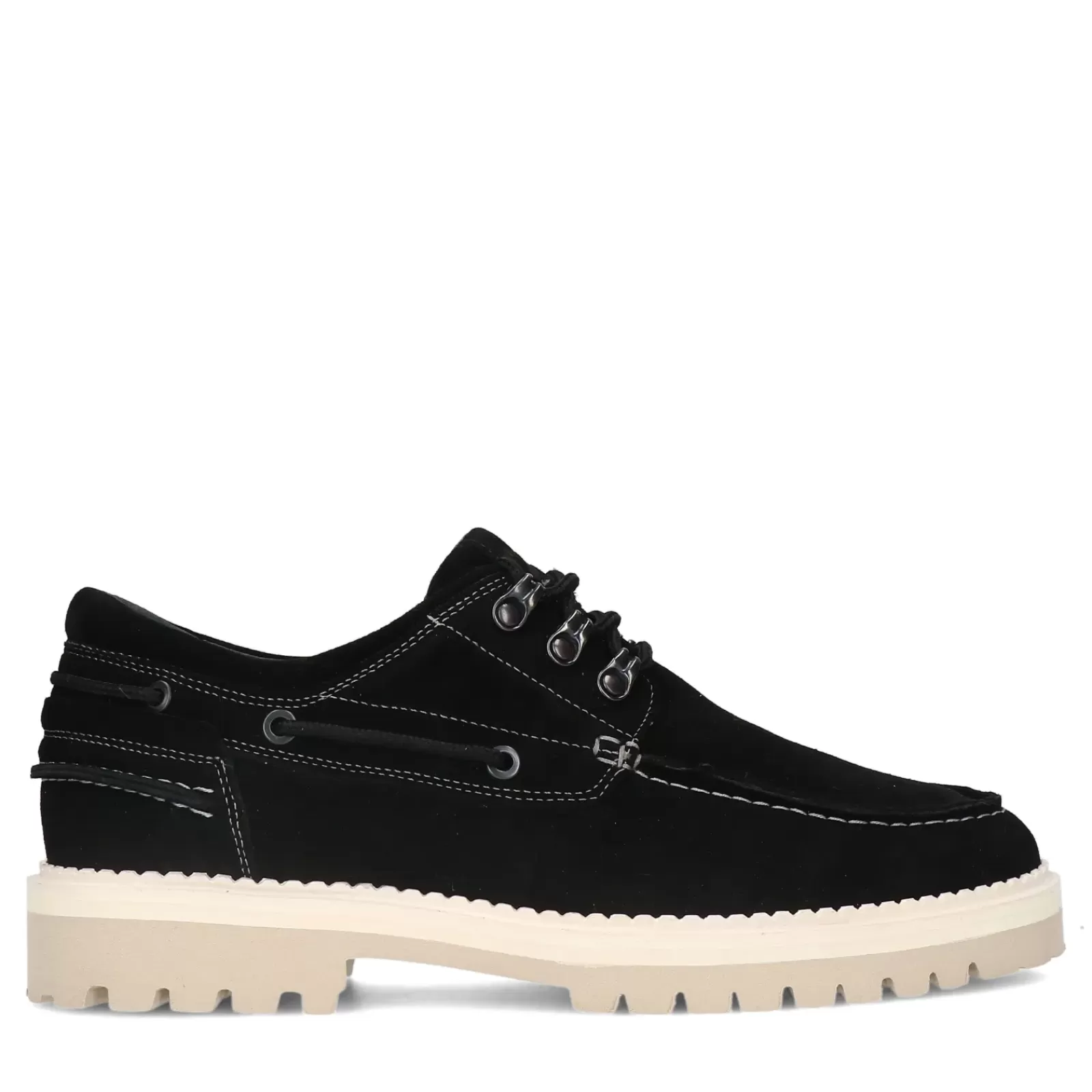 Hommes Sacha Chaussures À Lacets<Chaussures À Lacets En Daim - Noir