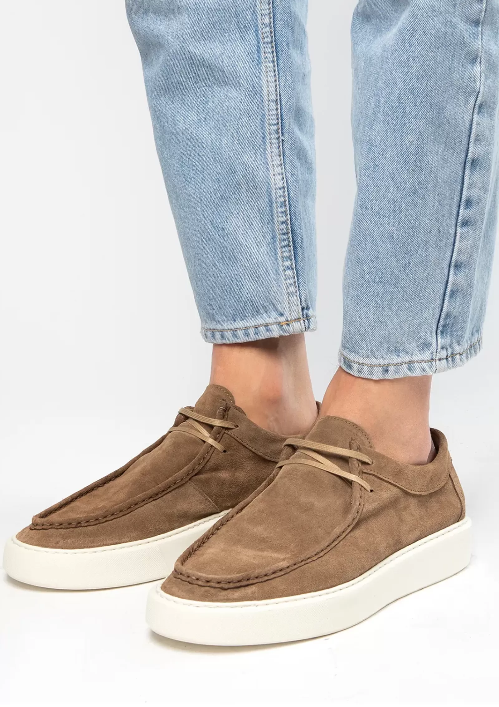 Hommes Sacha Chaussures À Lacets<Chaussures À Lacets En Daim - Taupe