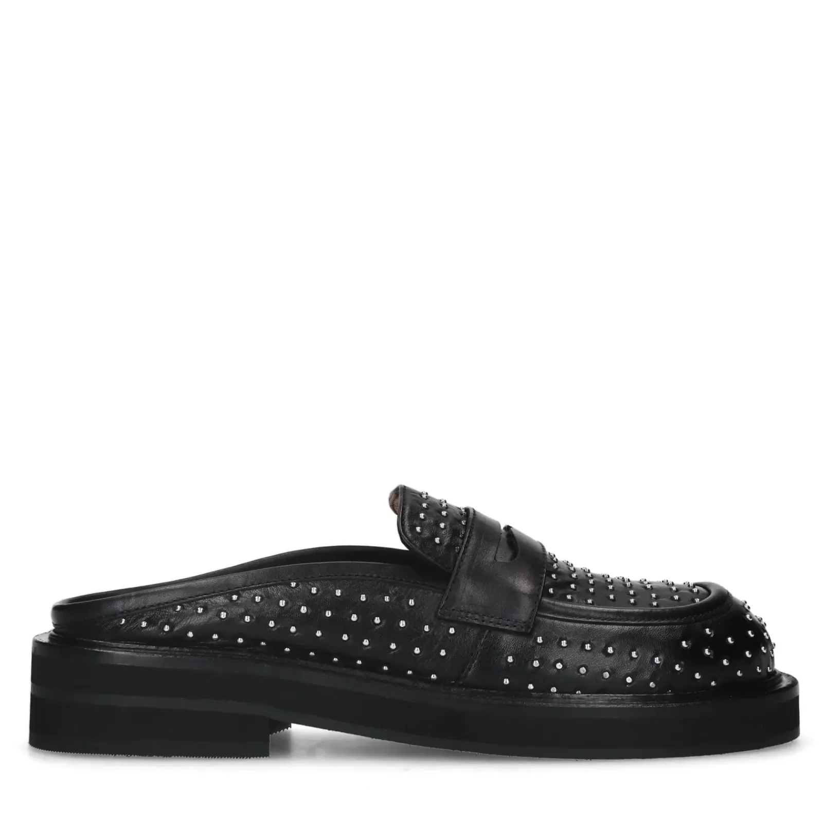 Femmes Sacha Mocassins<Chaussures Slip-On En Cuir Avec Clous - Noir