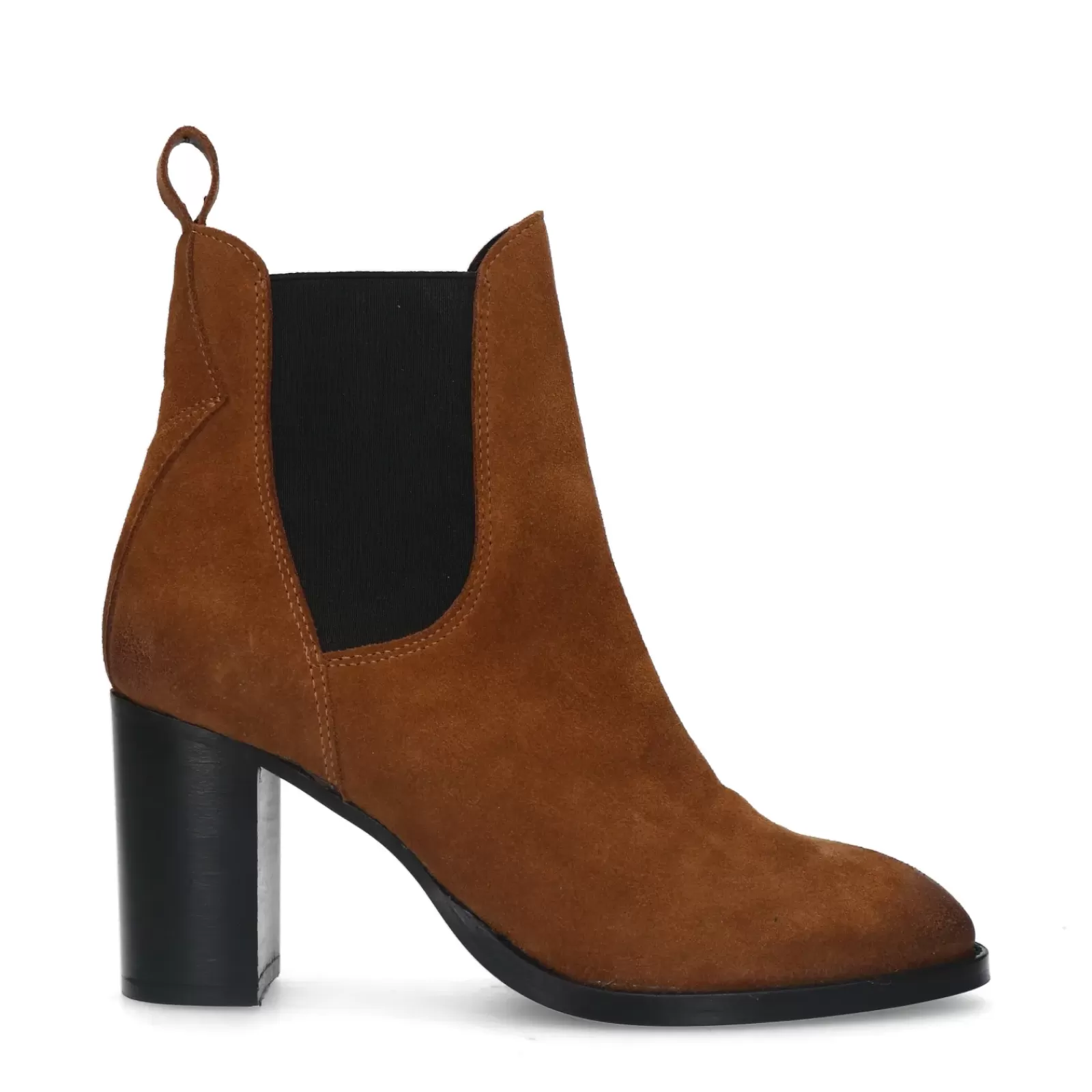 Femmes Sacha Bottines<Chelsea Boots Daim A Talon - Marron