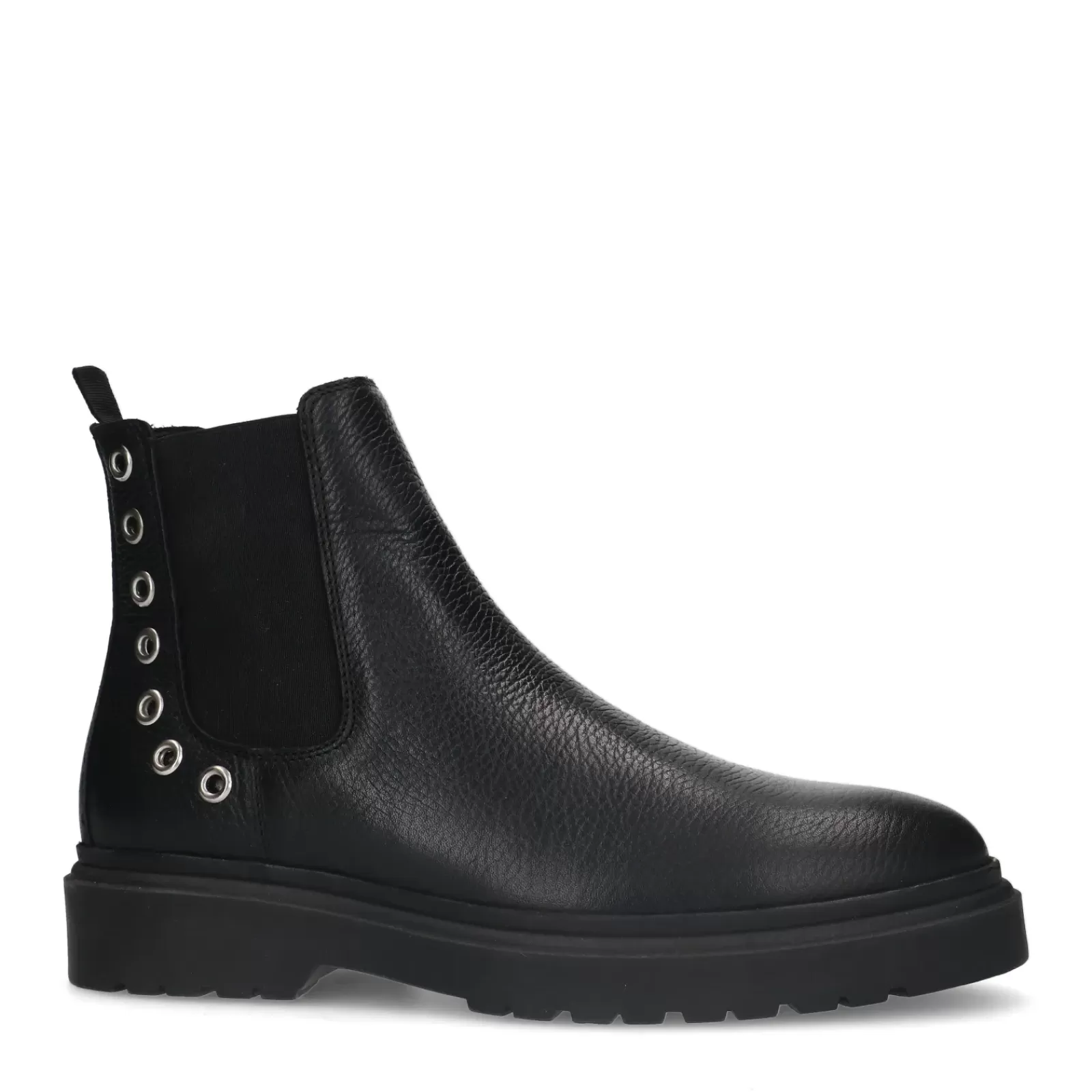 Hommes Sacha Bottes<Chelsea Boots En Cuir Avec Details - Noir