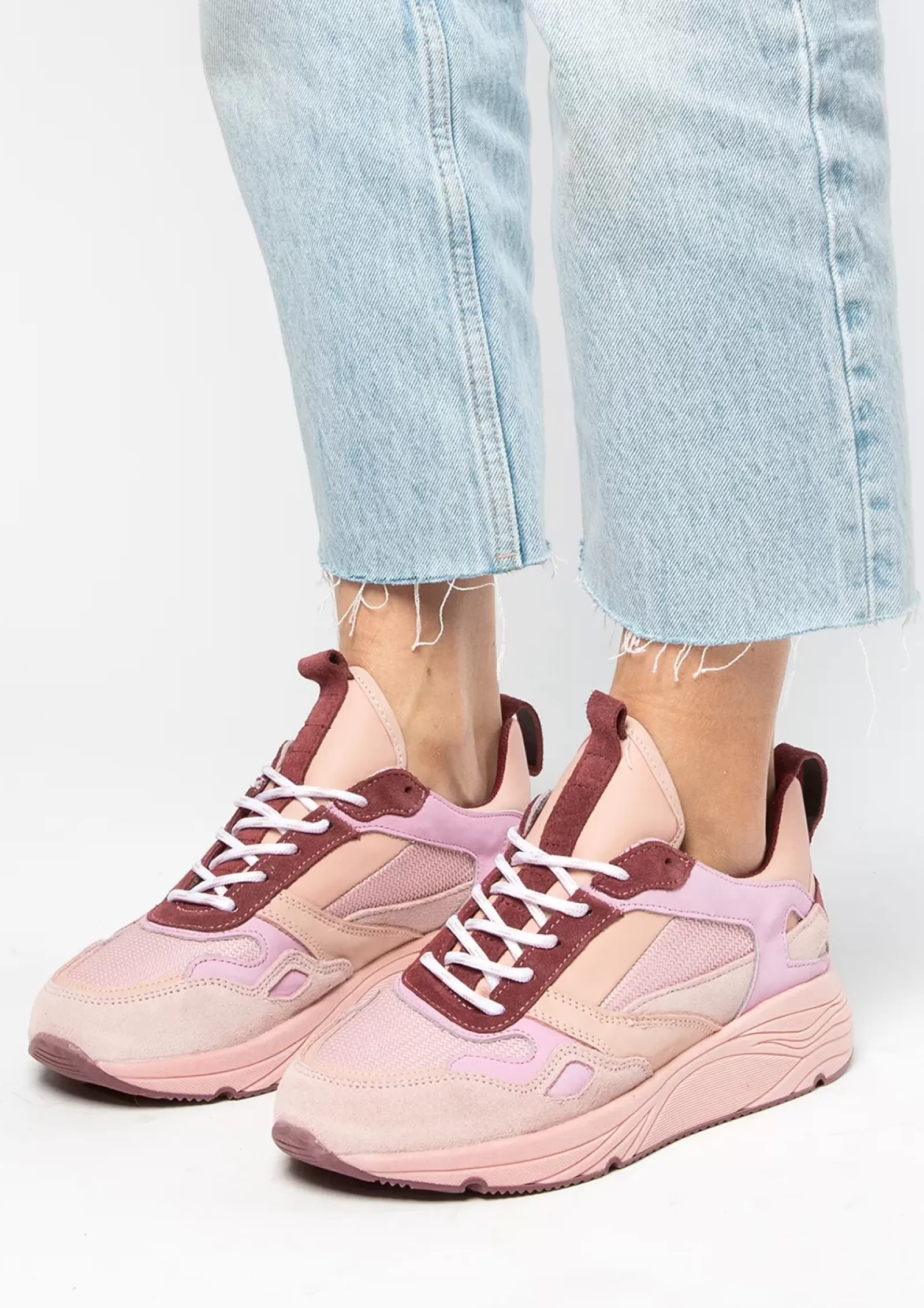 Femmes Sacha Baskets<Dad Shoes En Daim - Rose