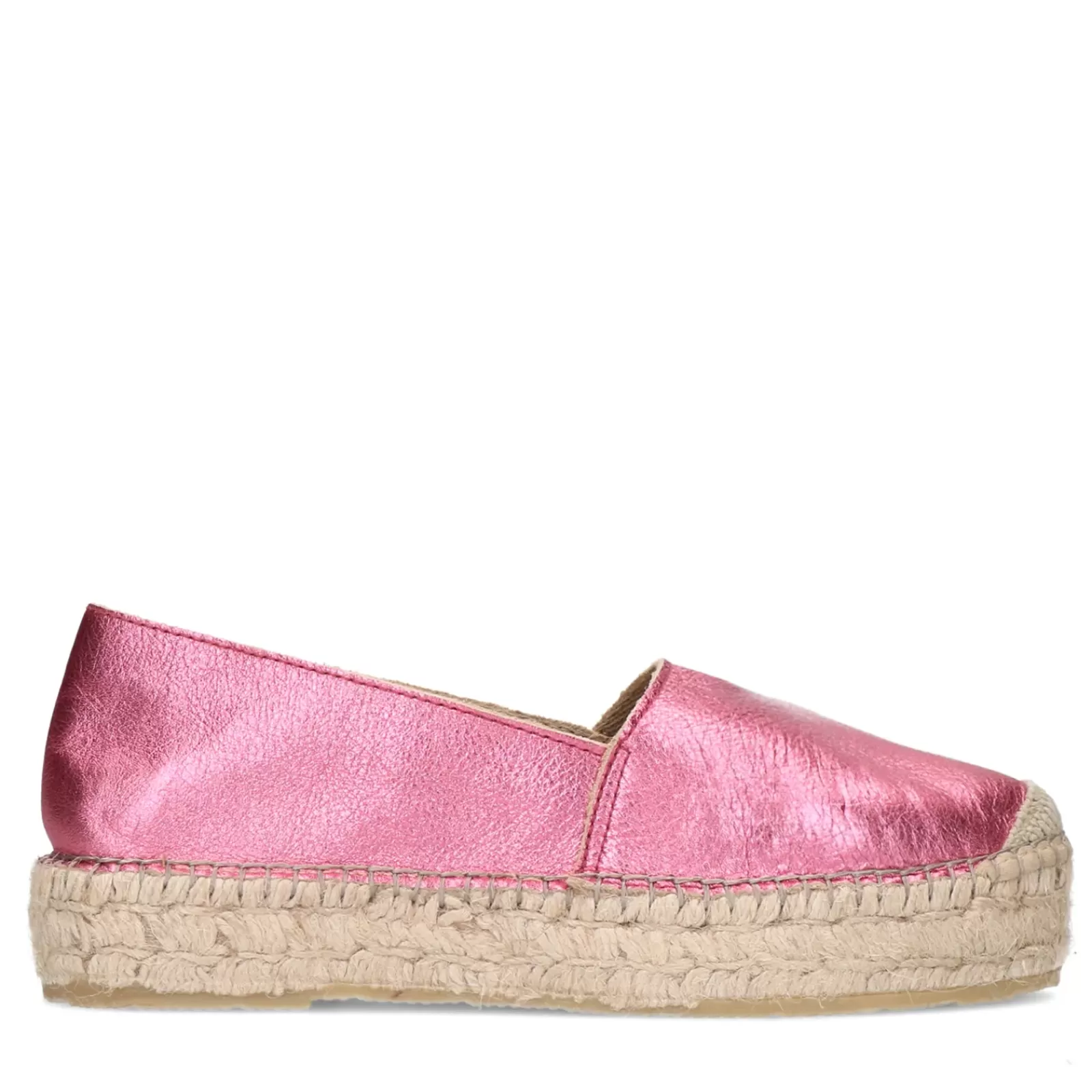 Femmes Sacha Mocassins<Espadrilles En Cuir Metallise - Rose