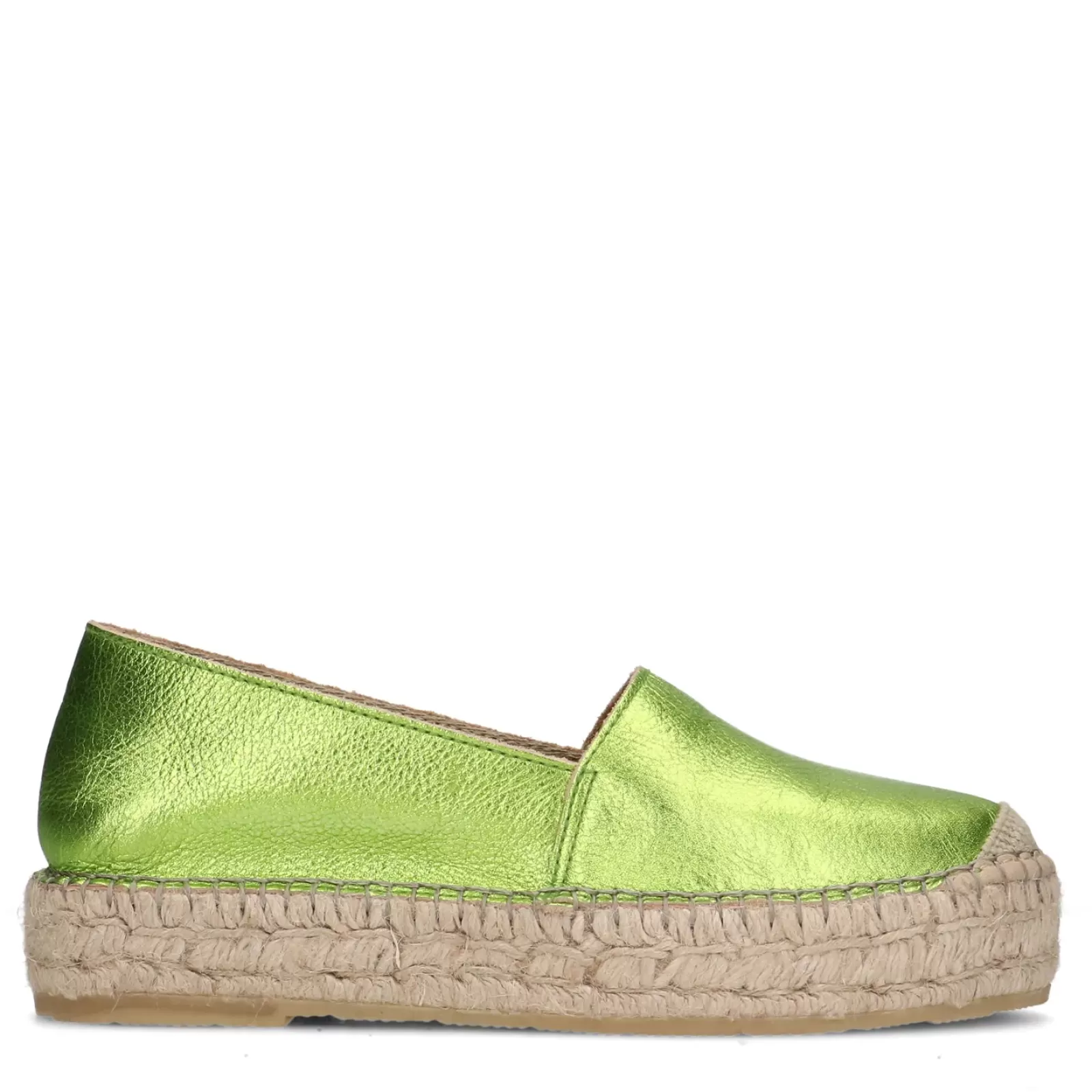 Femmes Sacha Mocassins<Espadrilles En Cuir Metallise - Vert