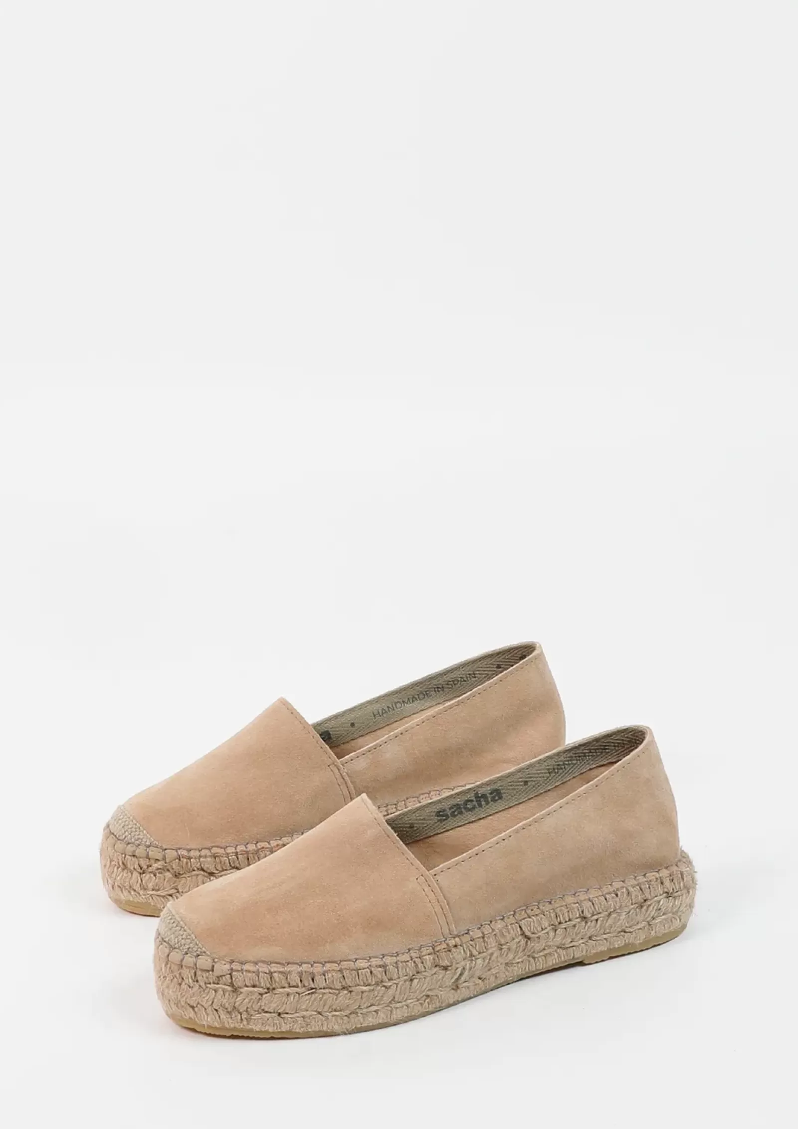 Femmes Sacha Mocassins<Espadrilles En Daim - Beige