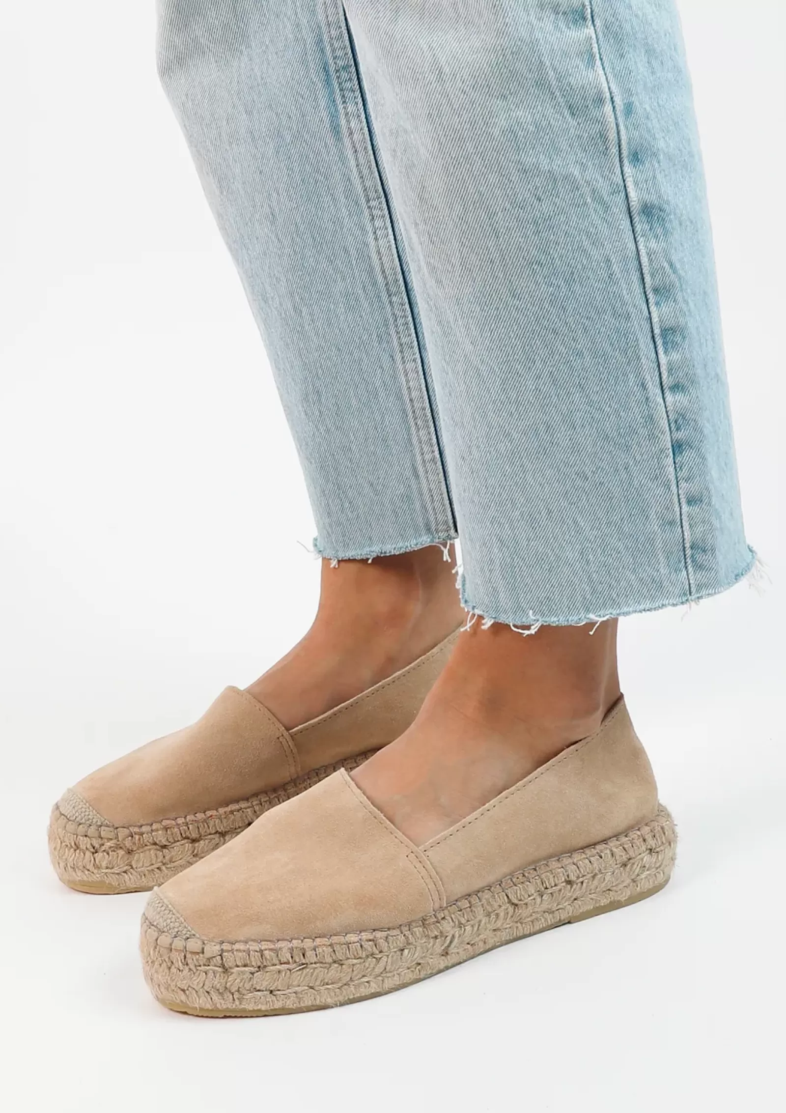 Femmes Sacha Mocassins<Espadrilles En Daim - Beige