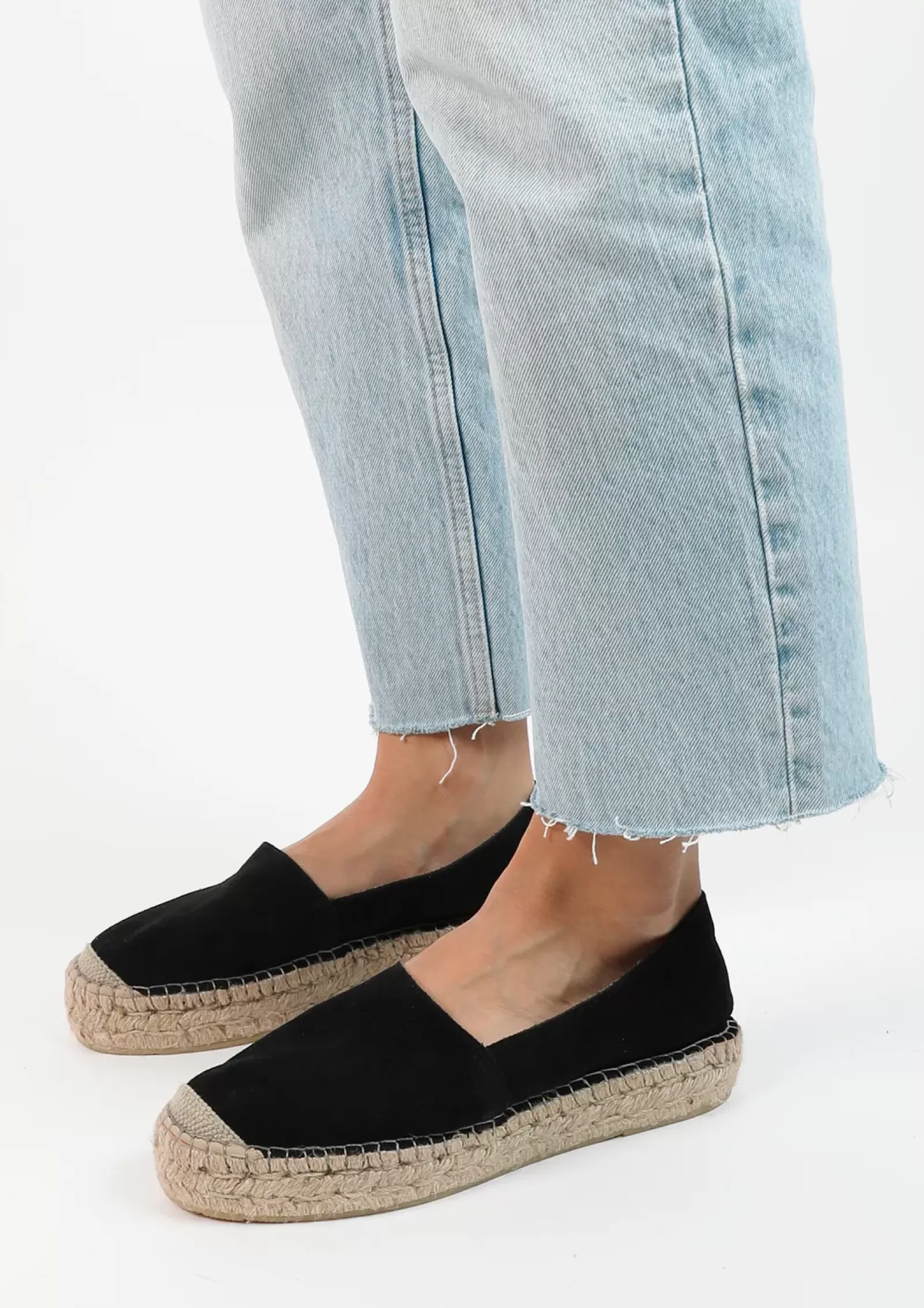 Femmes Sacha Mocassins<Espadrilles En Daim - Noir