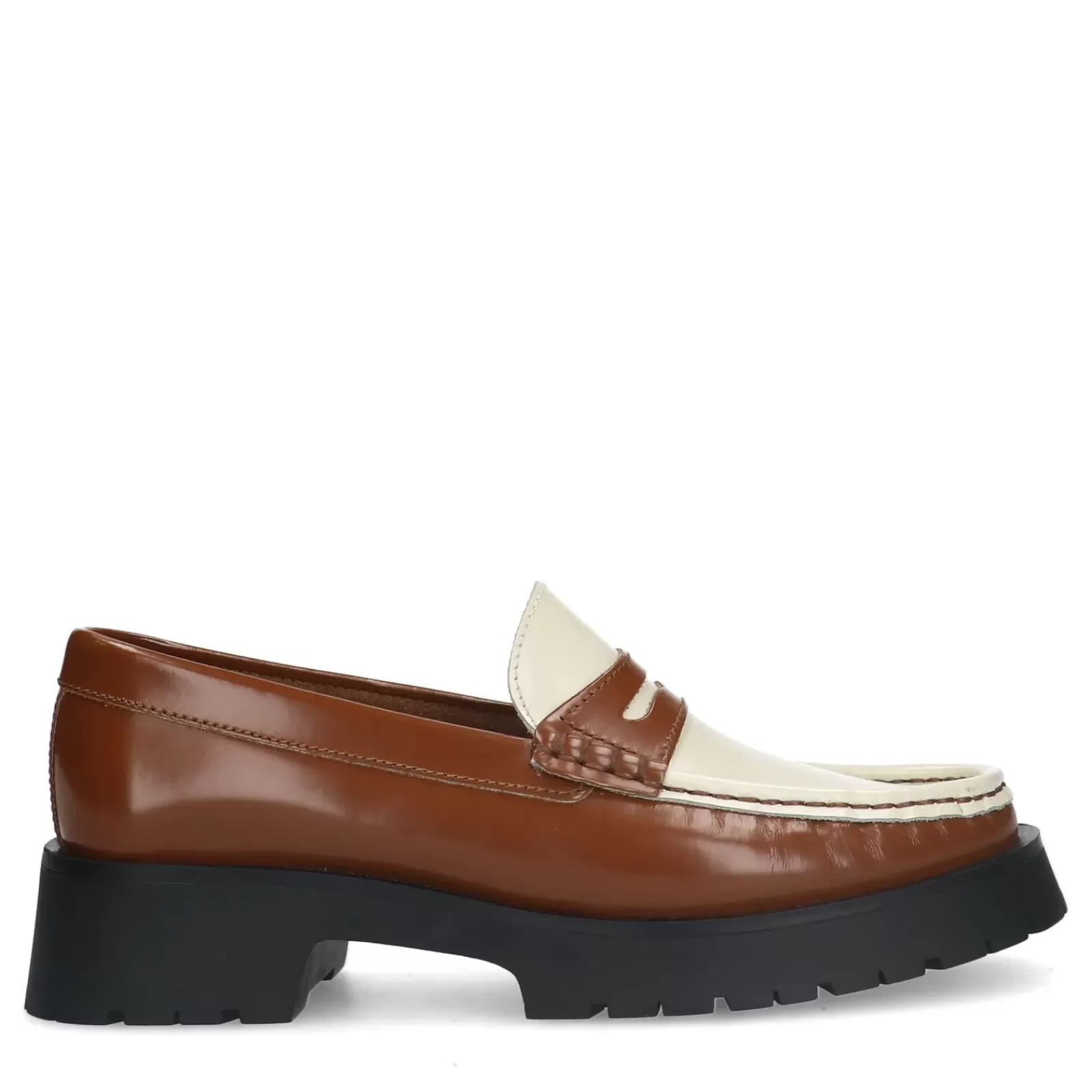 Femmes Sacha Mocassins<Loafers A Plateforme En Cuir Avec Details - Marron